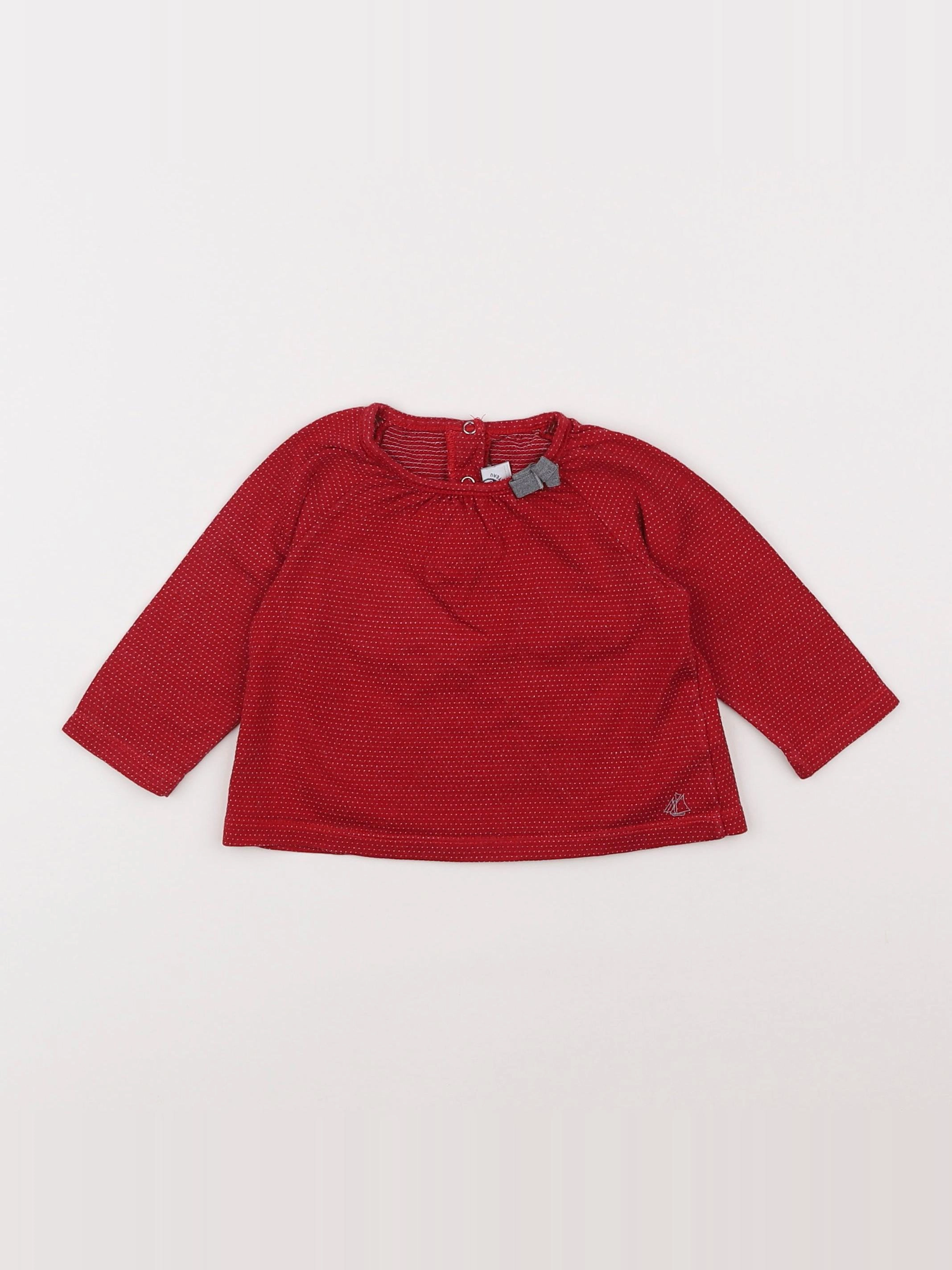 Petit Bateau - tee-shirt rouge - 6 mois