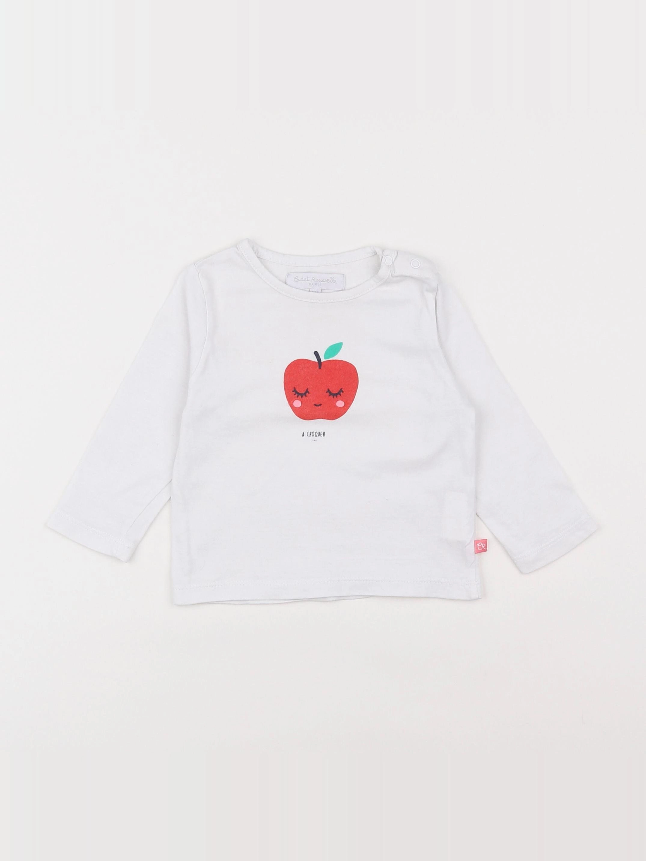 Cadet Rousselle - tee-shirt blanc, rouge - 6 mois