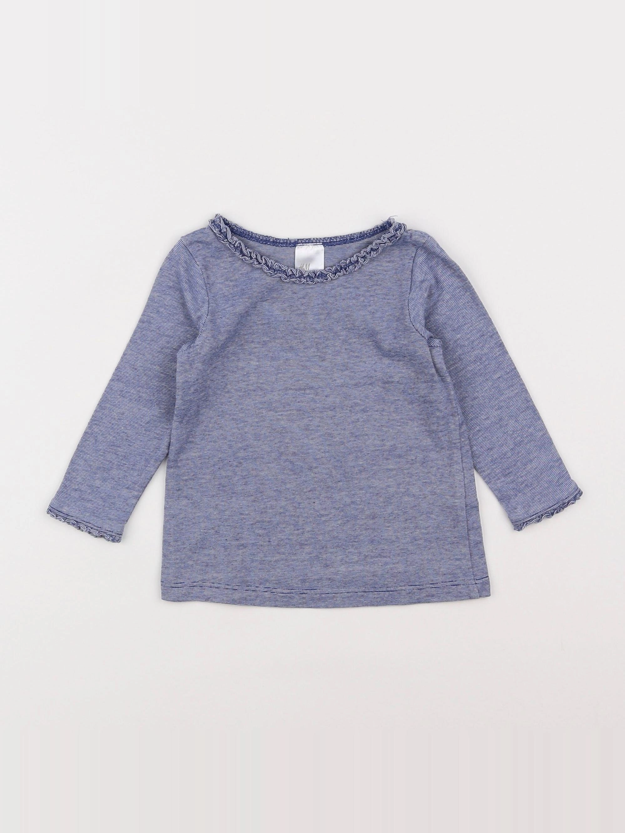 H&M - tee-shirt bleu - 3/6 mois