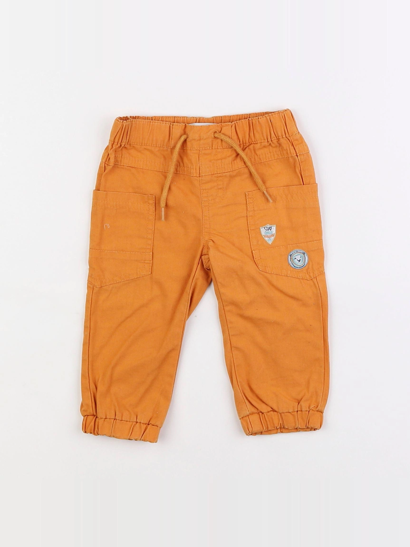Vertbaudet - pantalon orange - 9 mois