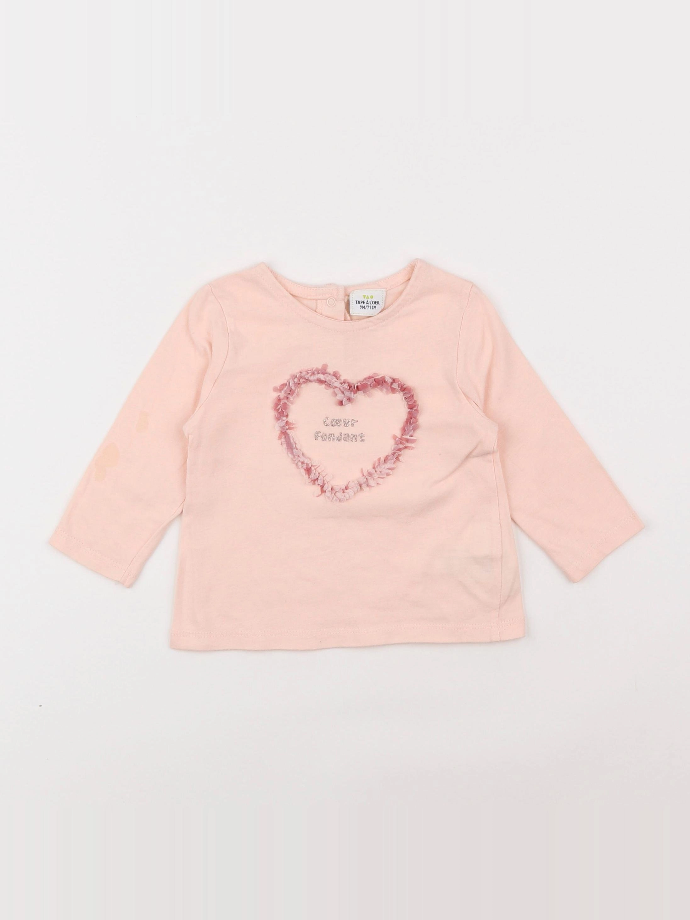 Tape à l'oeil - tee-shirt rose - 9 mois