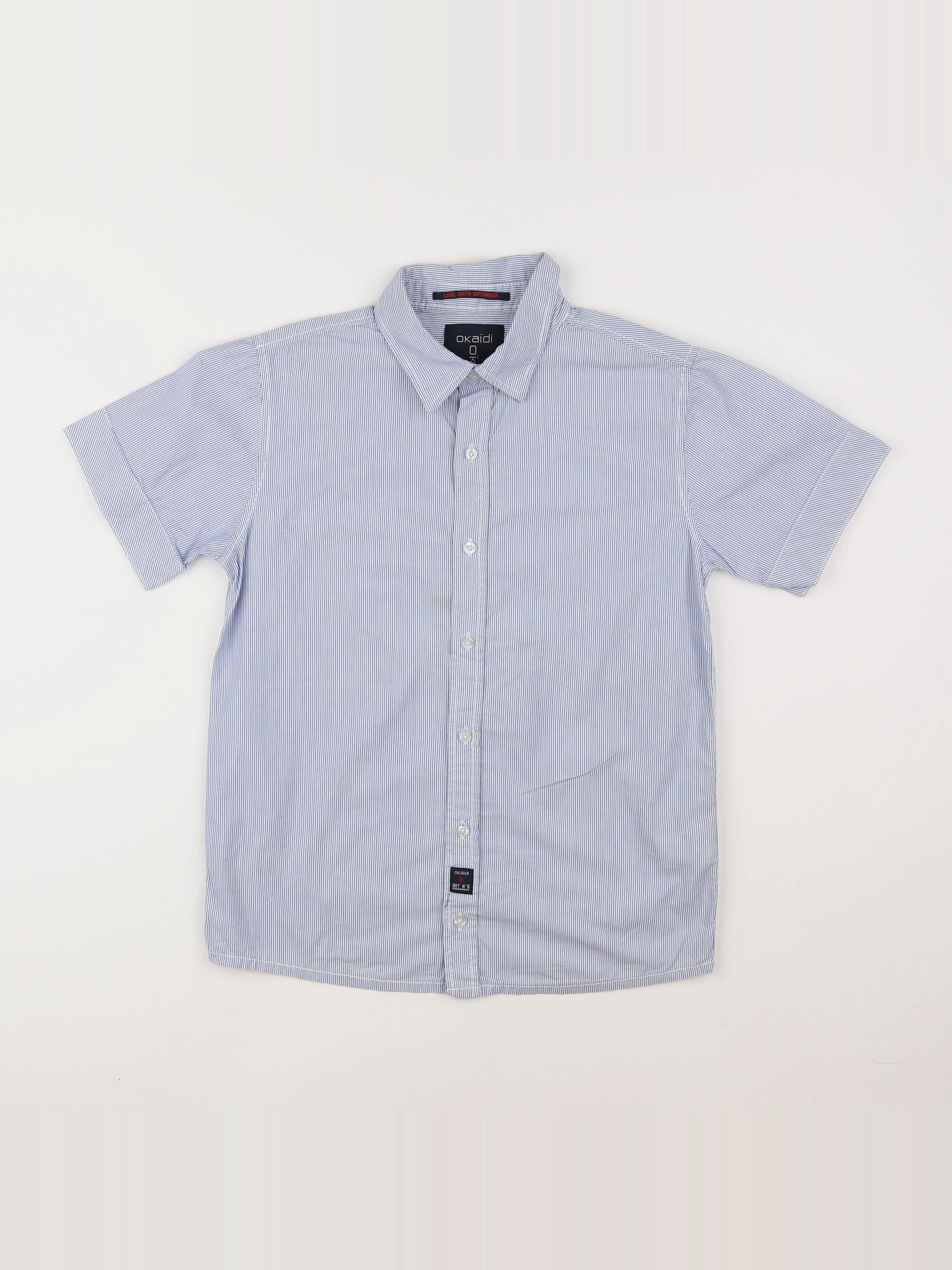 Okaidi - chemise blanc, bleu - 10 ans