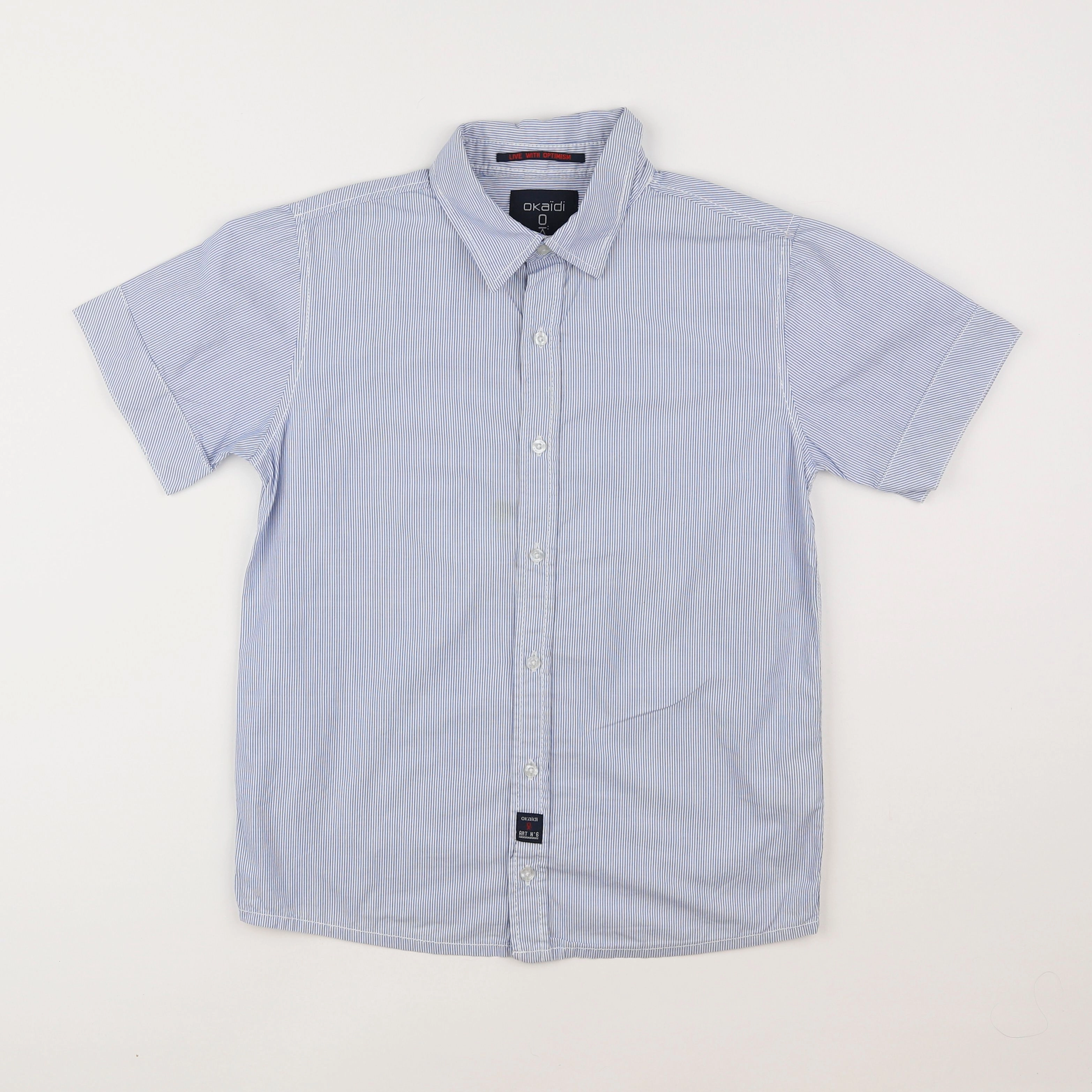 Okaidi - chemise blanc, bleu - 10 ans