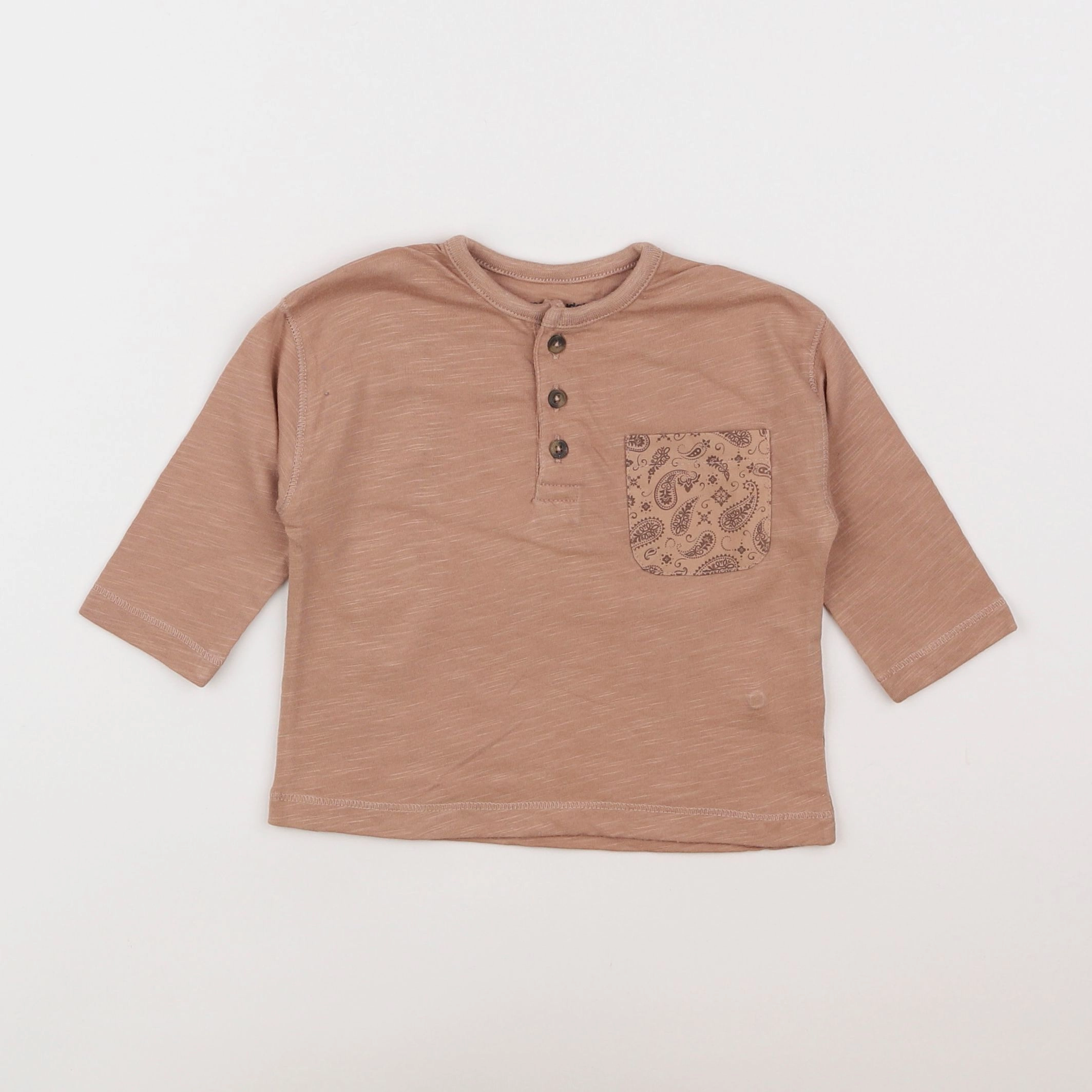 Vertbaudet - tee-shirt marron - 6 mois