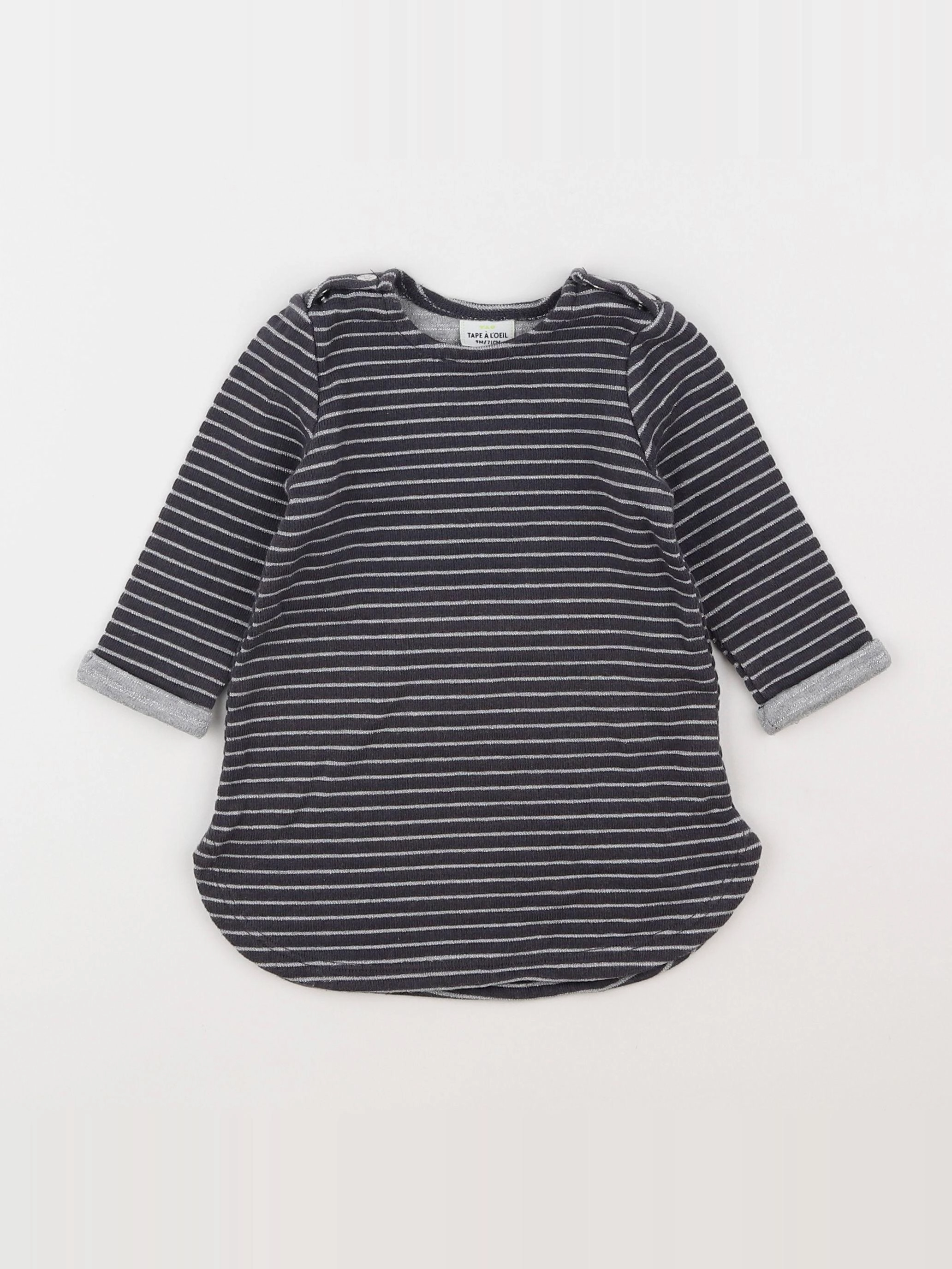 Tape à l'oeil - robe gris, argent - 9 mois