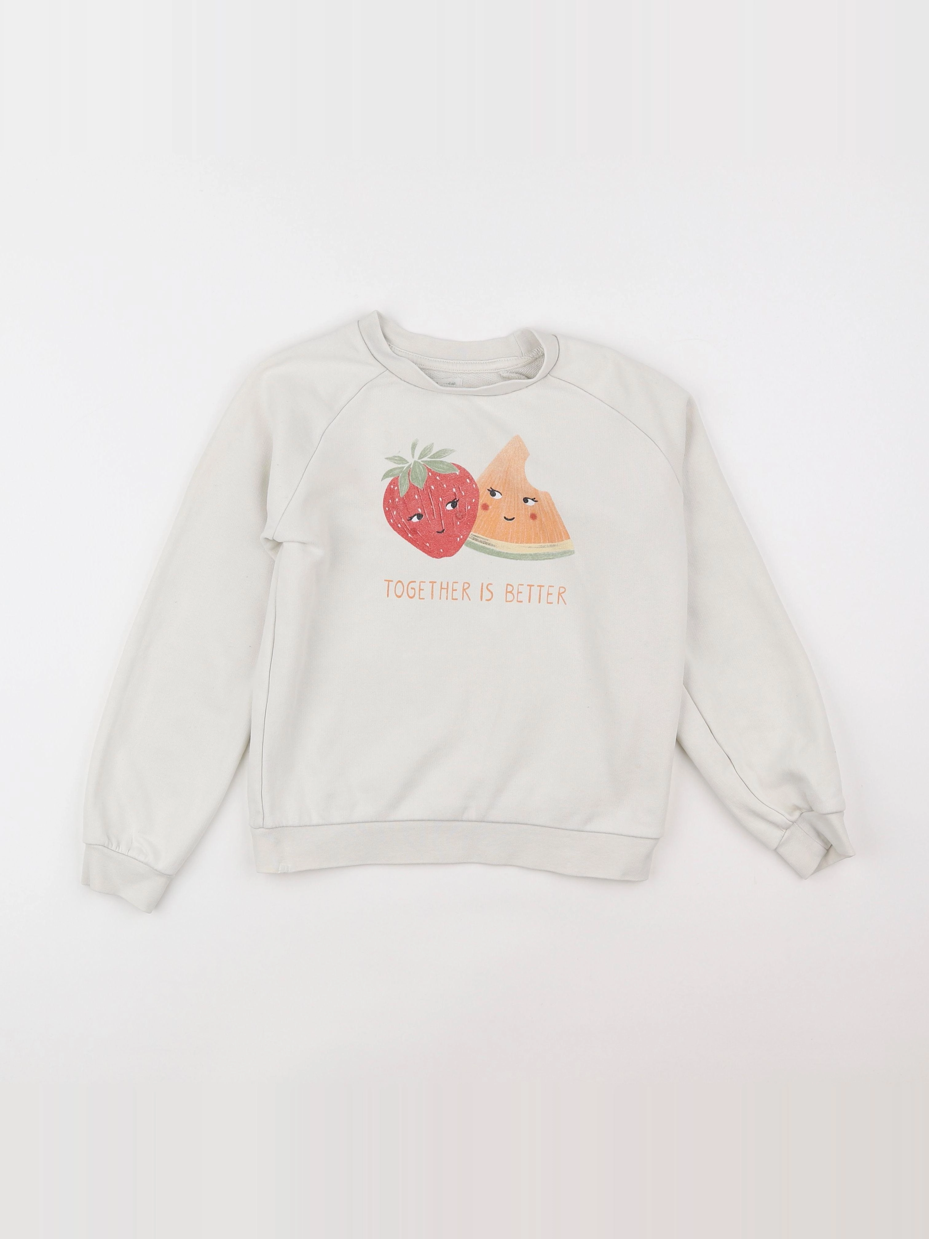 Vertbaudet - sweat blanc - 8 ans