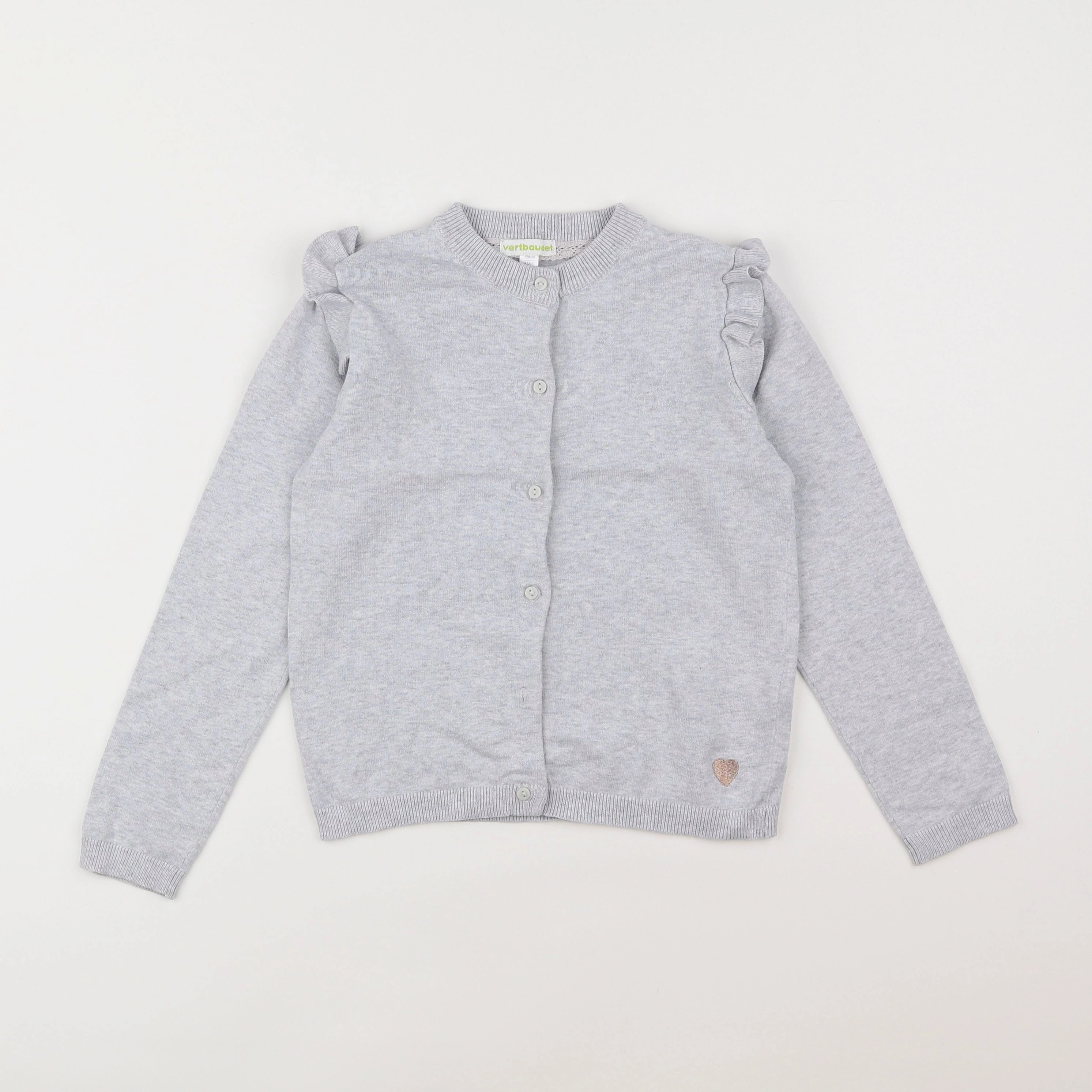 Vertbaudet - gilet gris - 8 ans