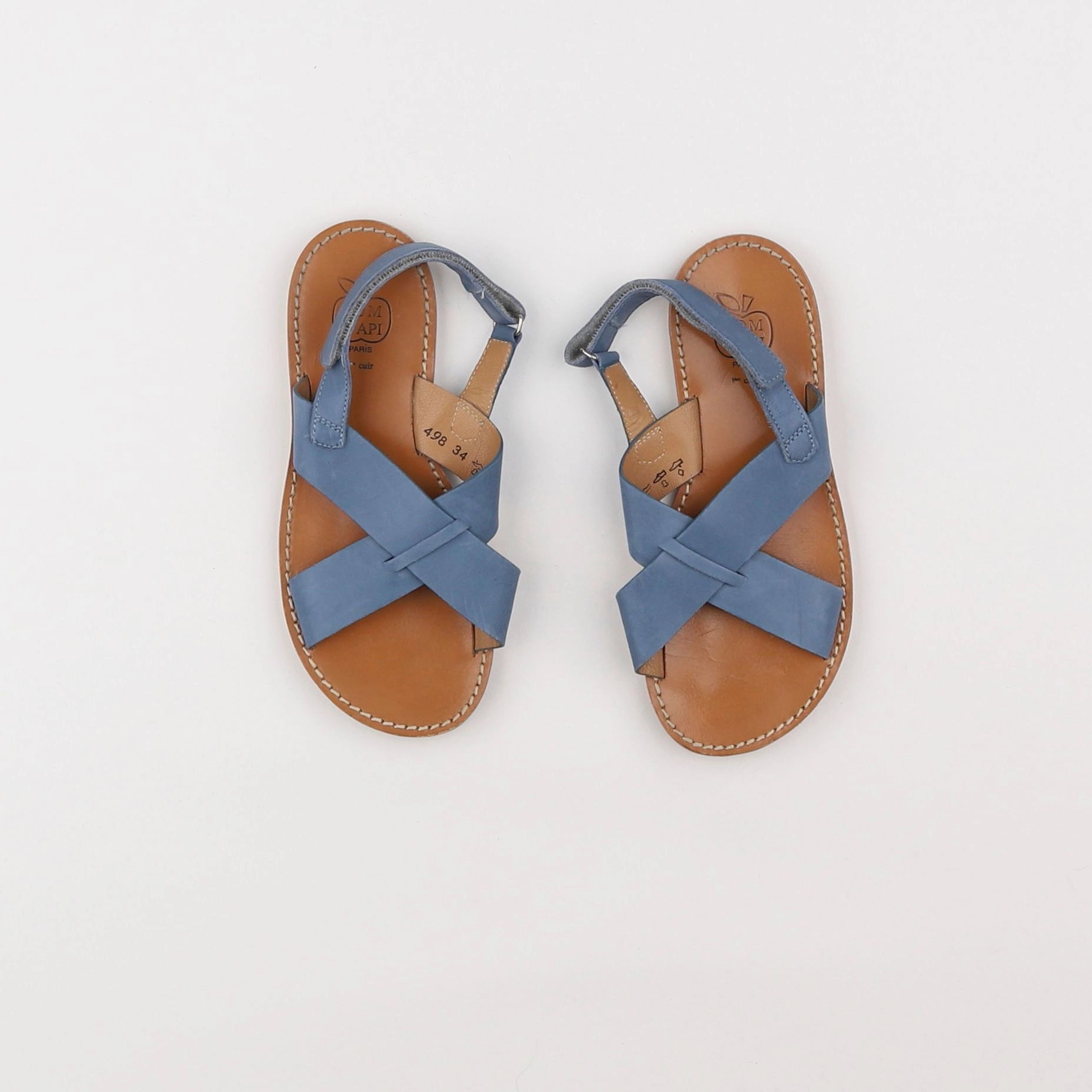 Pom d'Api - sandales bleu - pointure 34