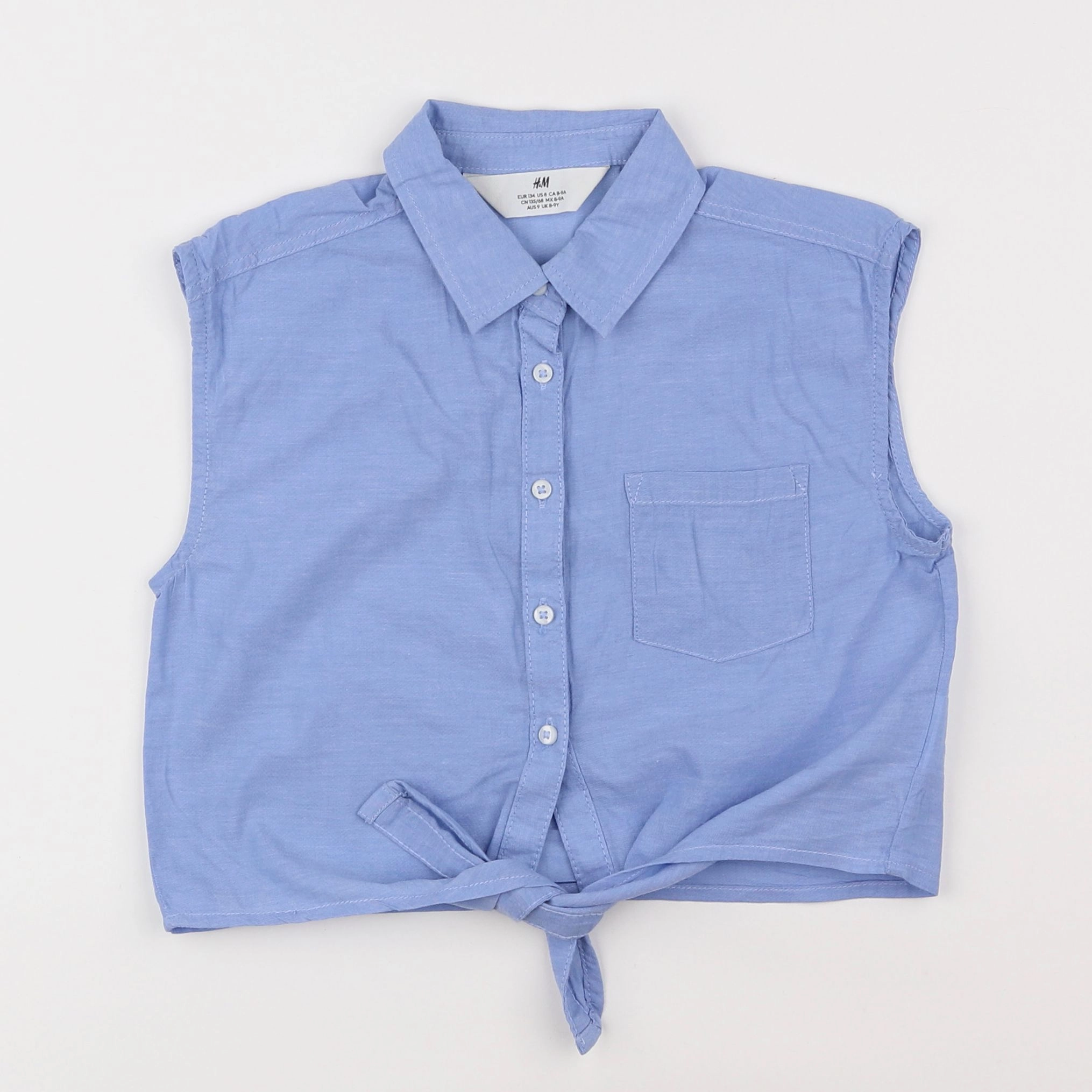 H&M - chemise bleu - 8/9 ans