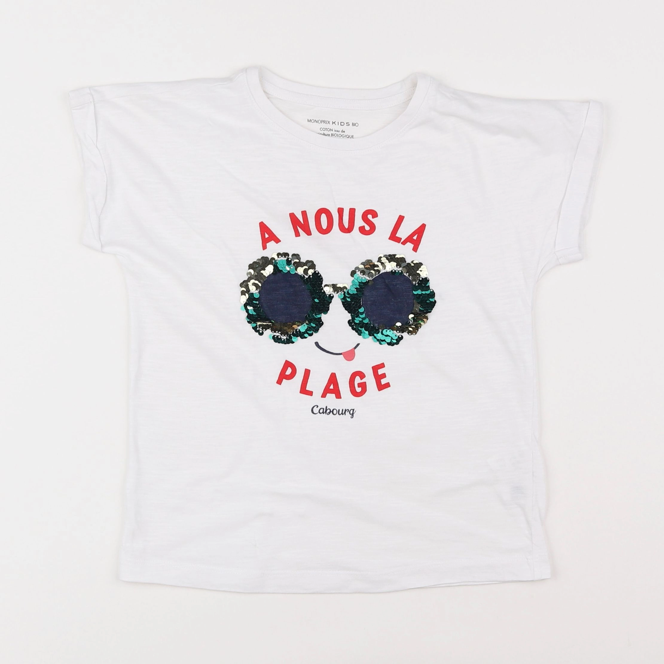 Monoprix - tee-shirt blanc - 8 ans