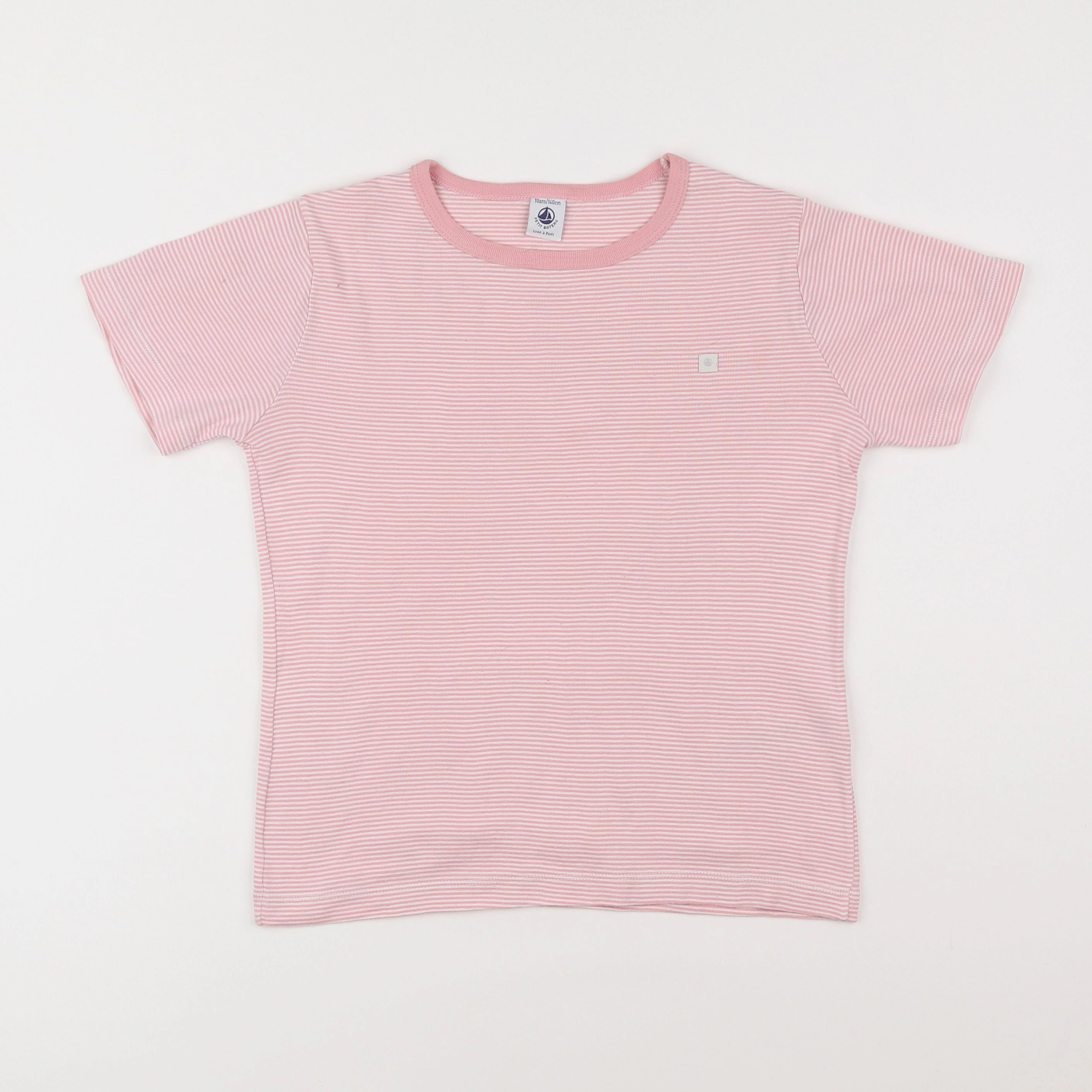 Petit Bateau - maillot de corps blanc, rose - 10 ans