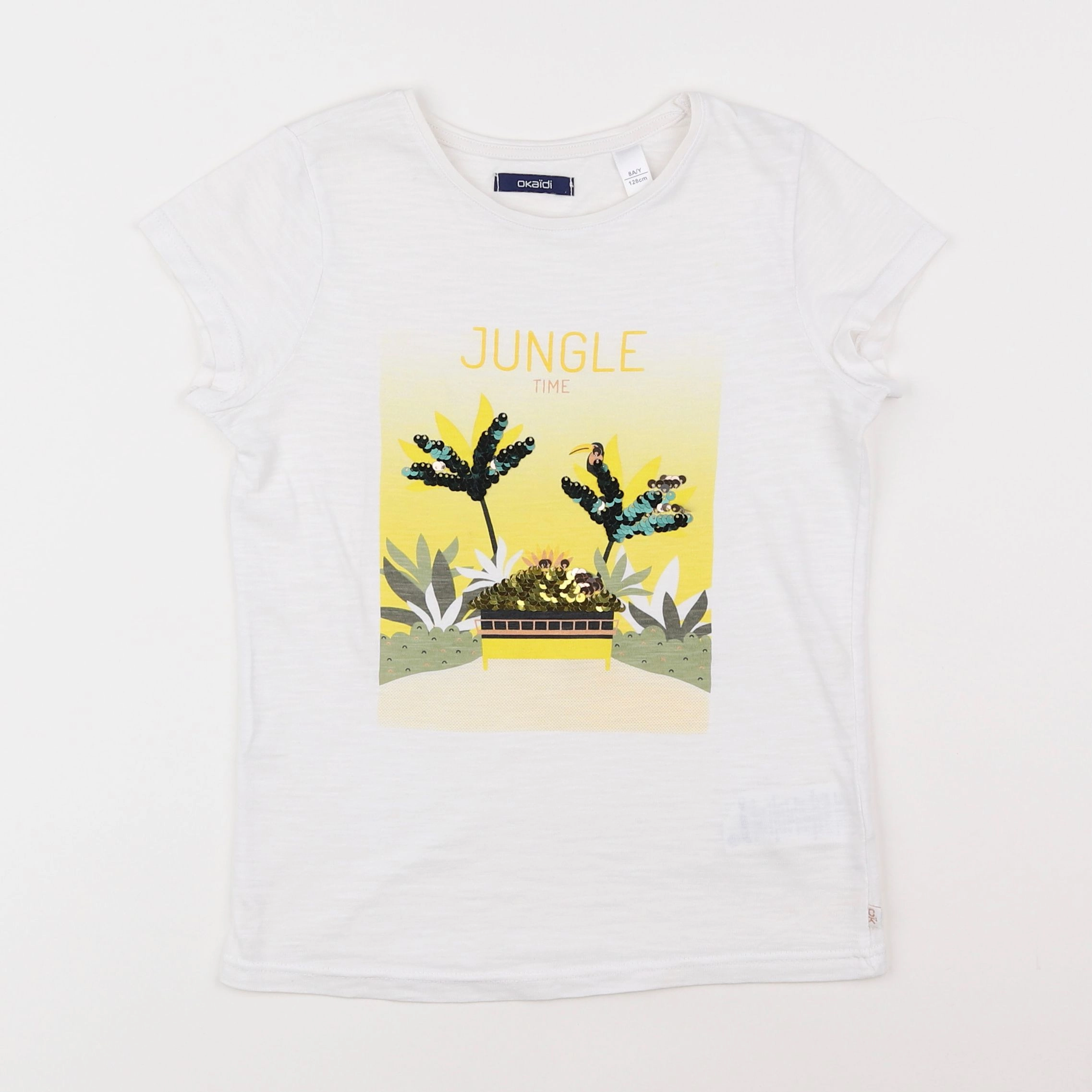 Okaidi - tee-shirt blanc - 8 ans