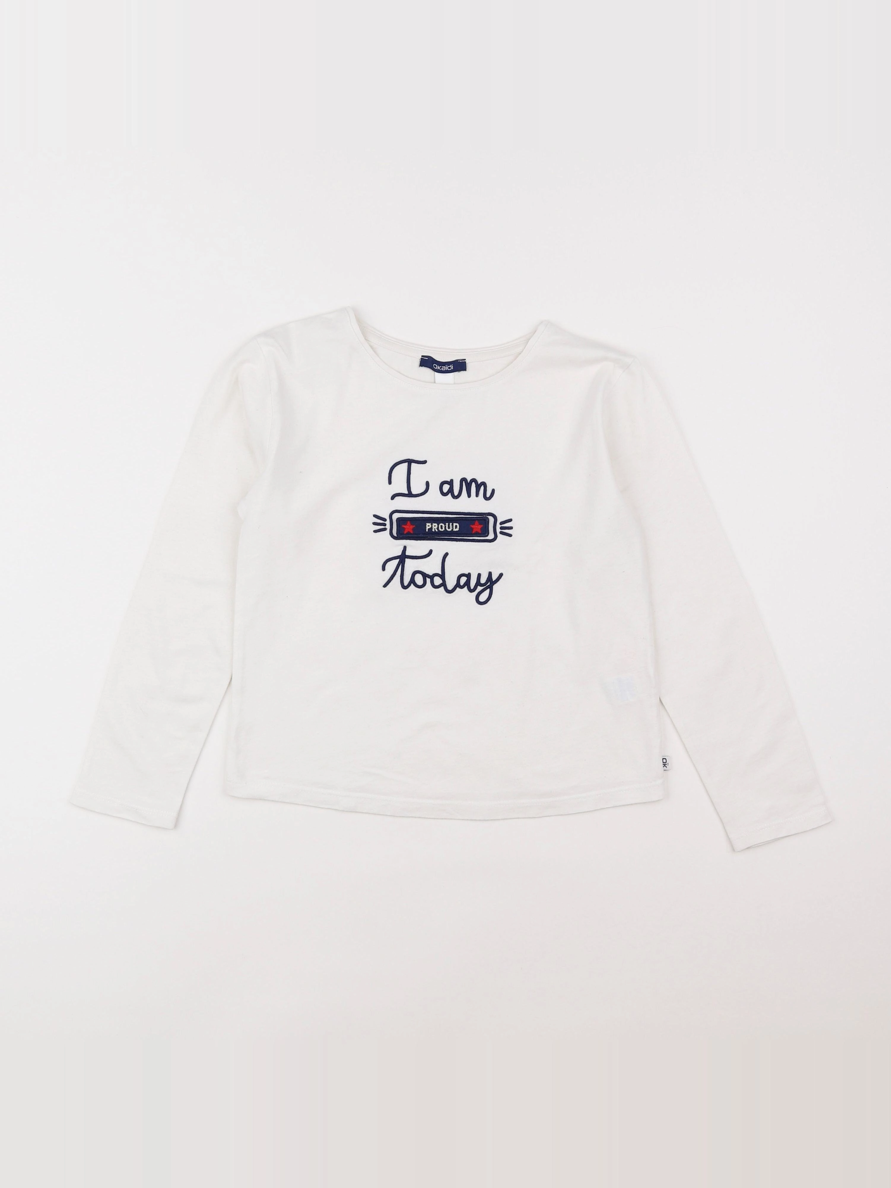 Okaidi - tee-shirt blanc - 8 ans
