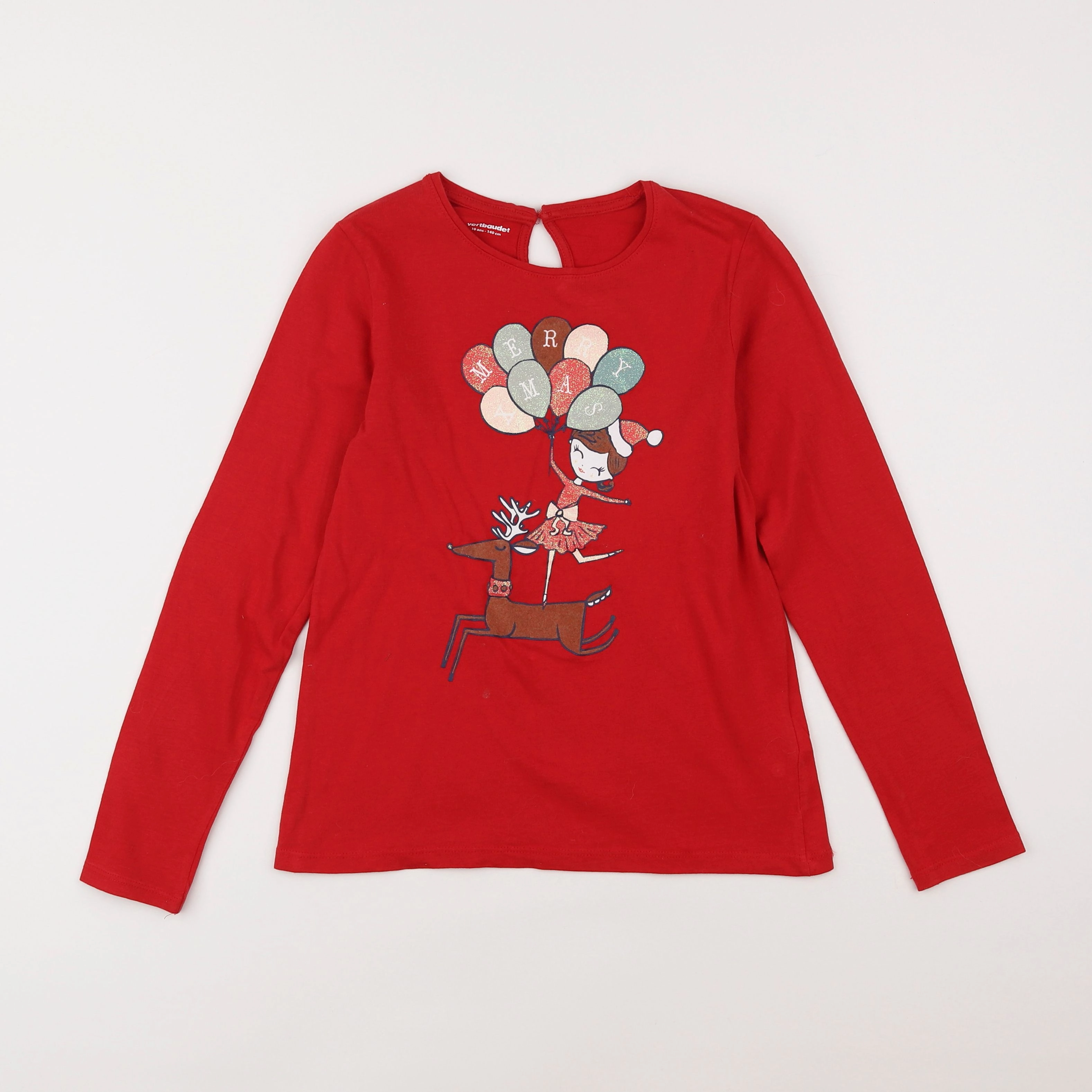 Vertbaudet - tee-shirt rouge - 10 ans