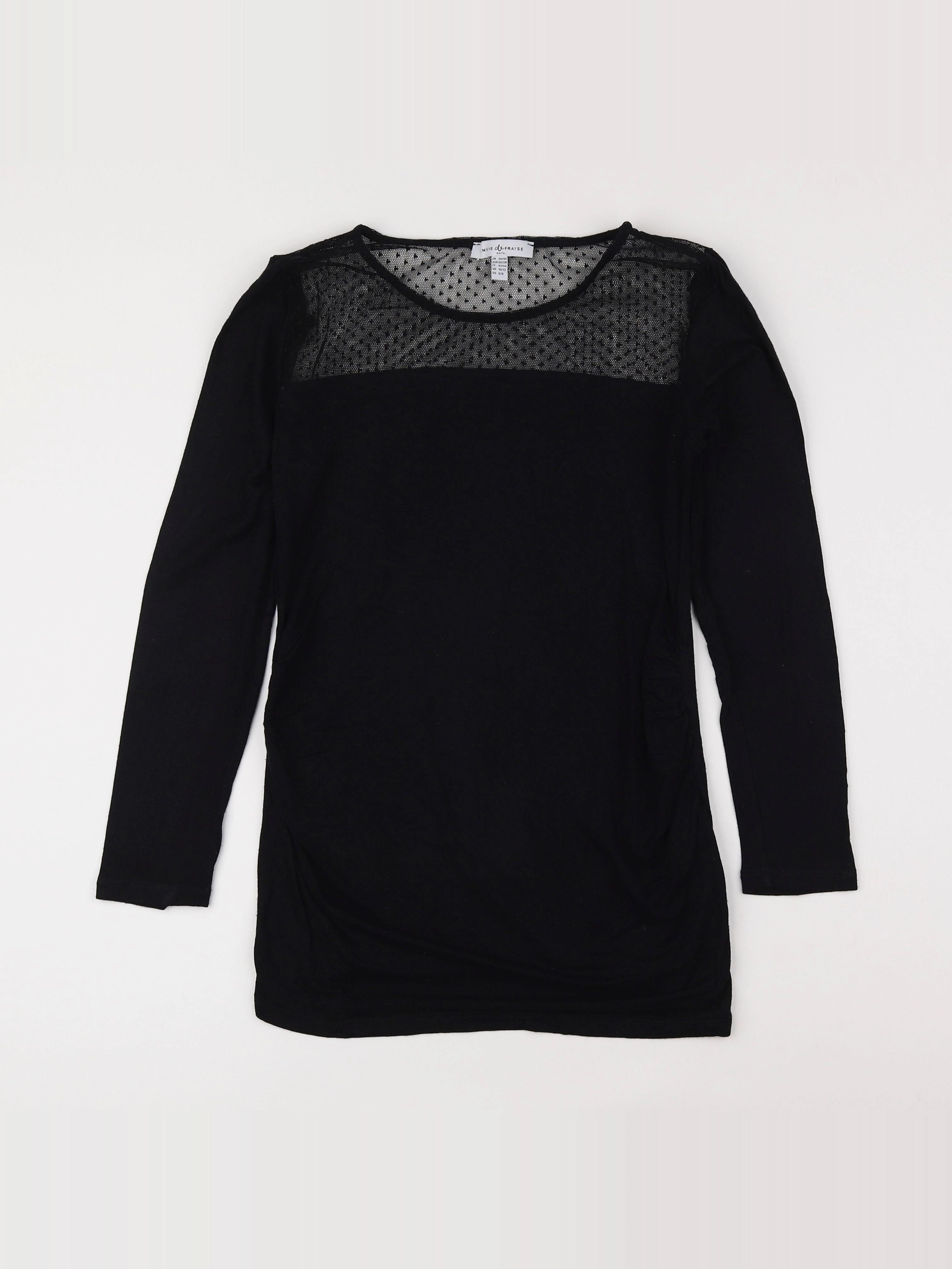 Envie de fraise - tee-shirt grossesse noir - 42 à 44