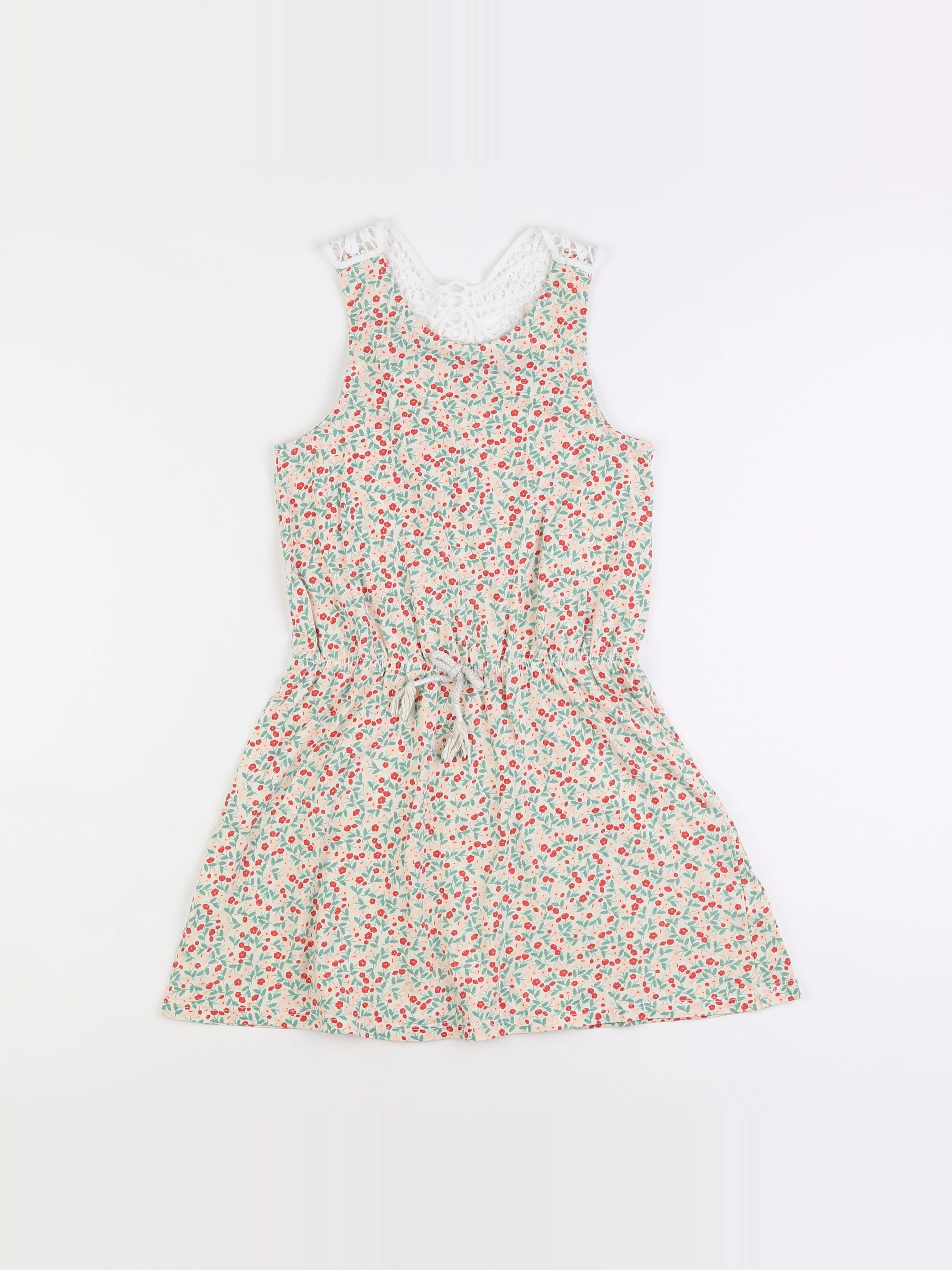 Vertbaudet - robe vert, rose - 10 ans