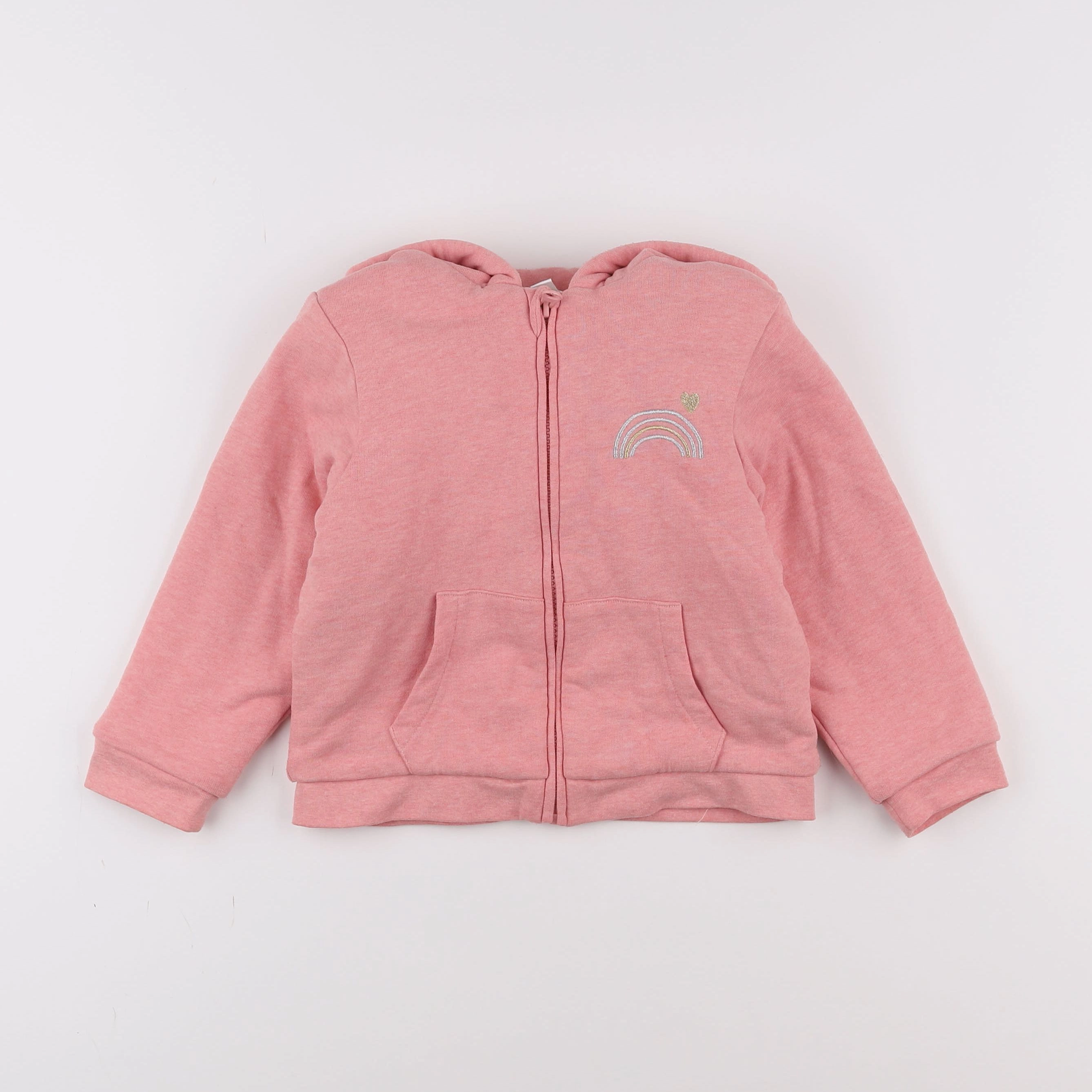 Vertbaudet - sweat rose - 6 ans