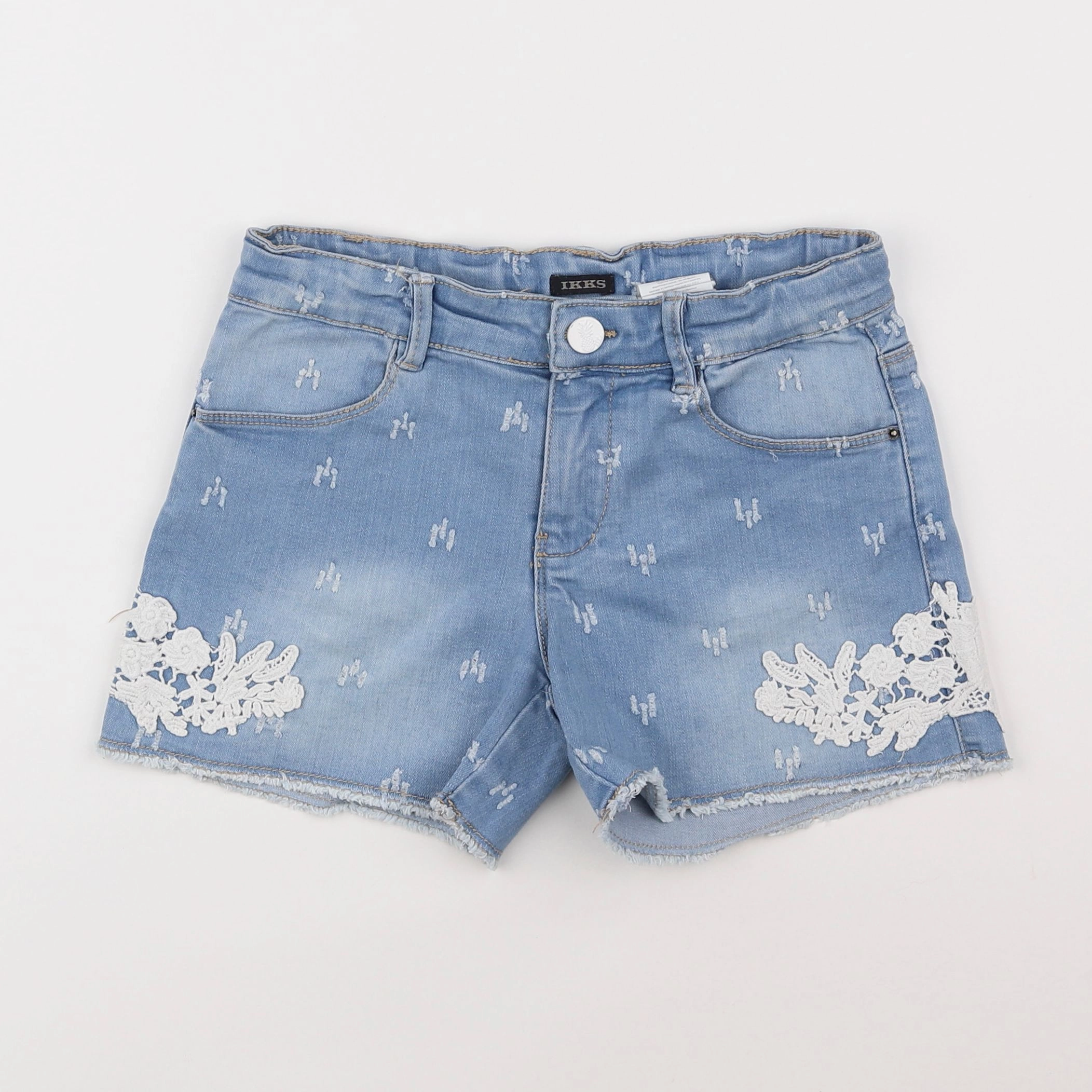 IKKS - short bleu, blanc - 10 ans