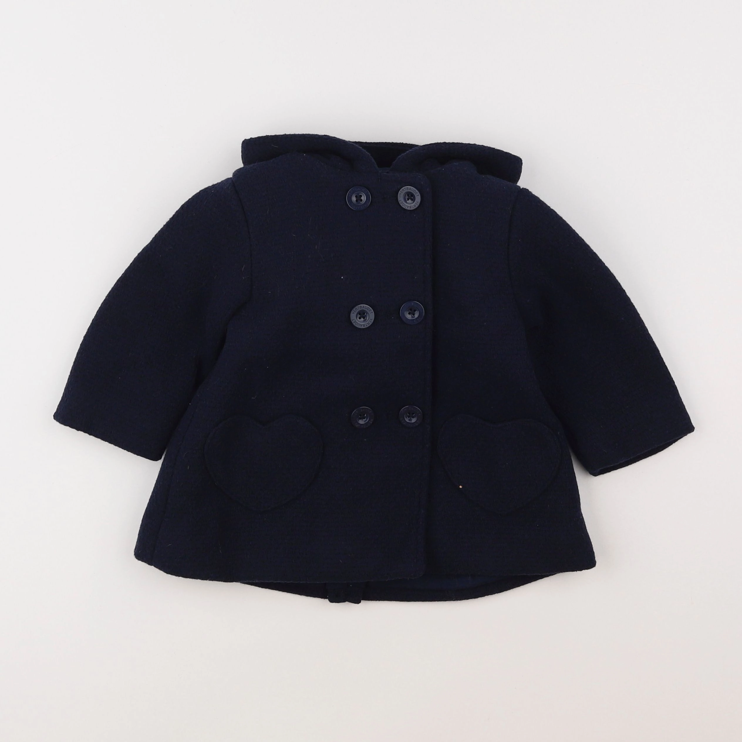 Vertbaudet - manteau bleu - 12 mois