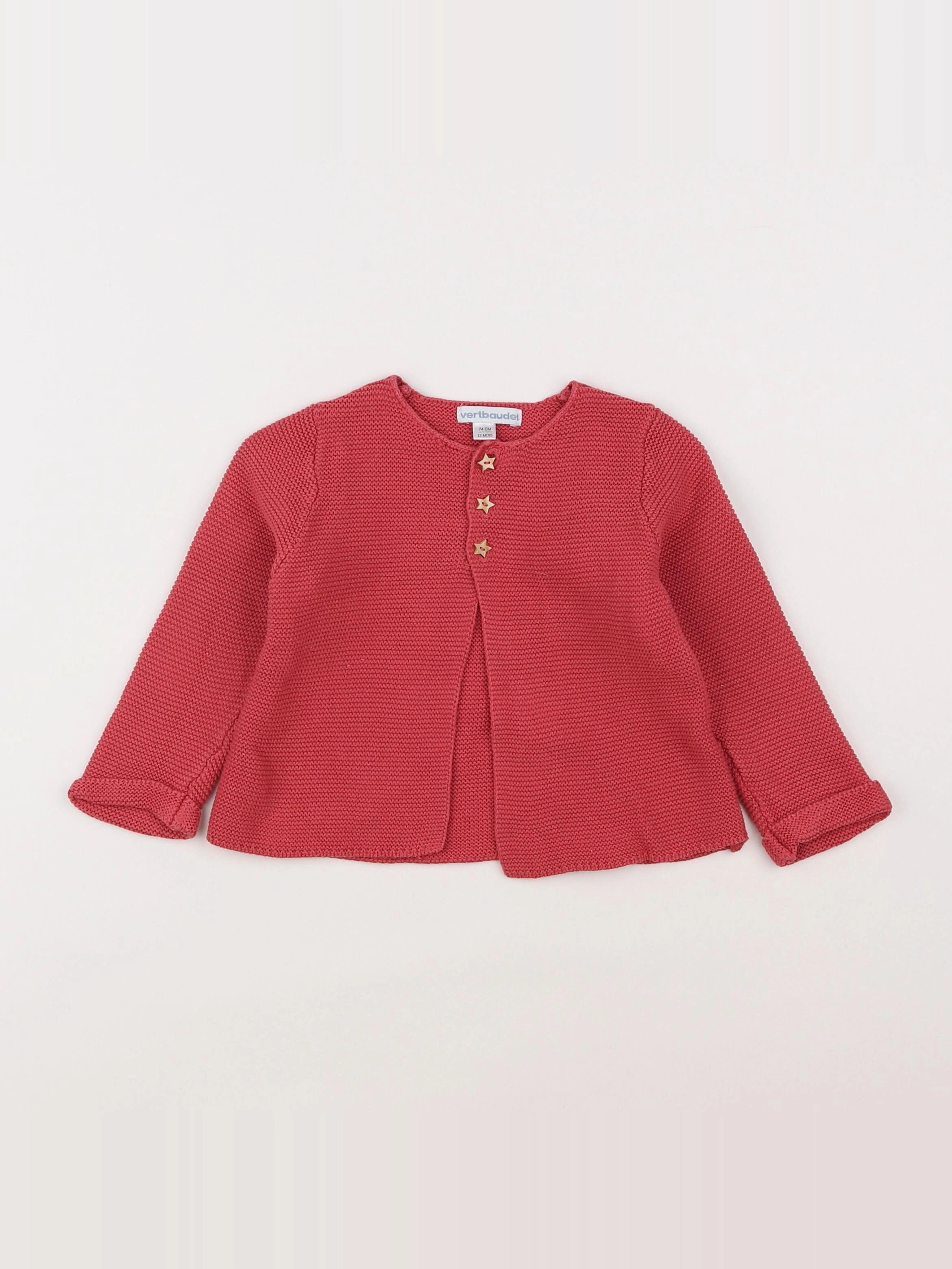 Vertbaudet - gilet rose - 12 mois