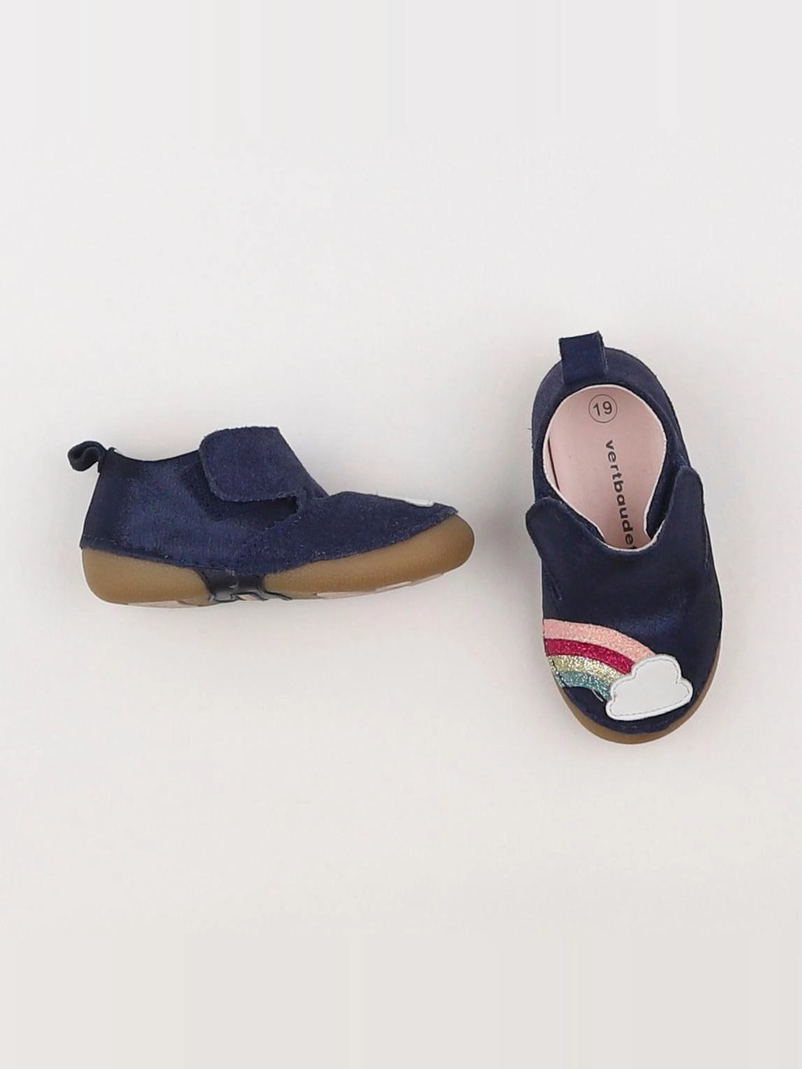 Vertbaudet - chaussons bleu - pointure 19