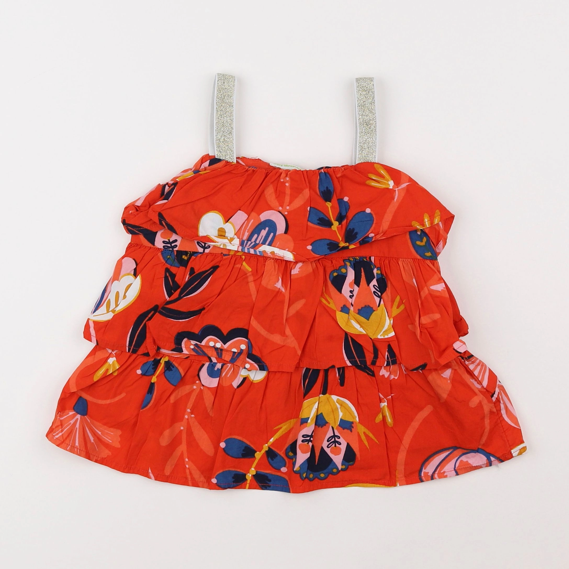 Vertbaudet - blouse rouge, bleu - 5 ans