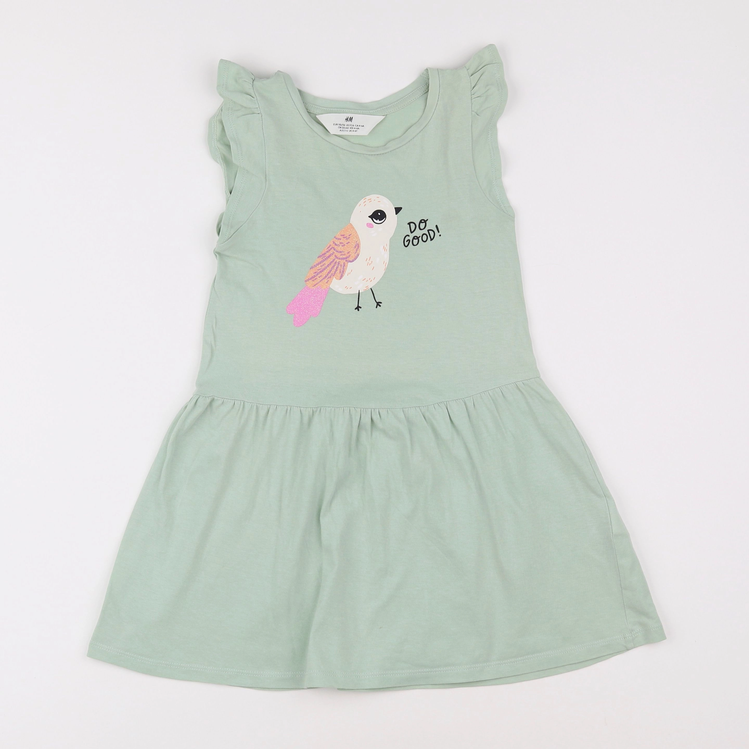 H&M - robe vert - 4/6 ans