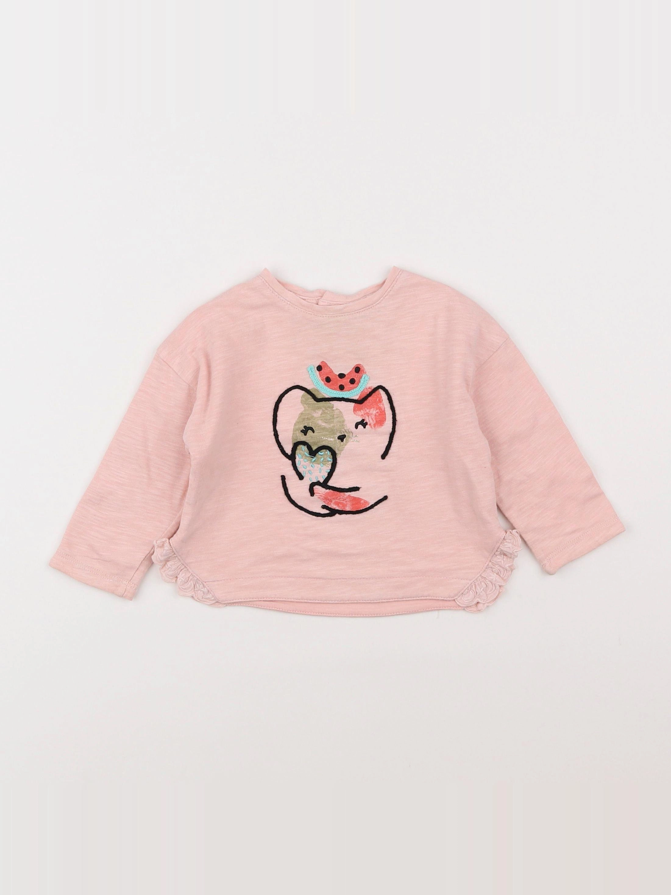 Catimini - tee-shirt rose - 12 mois