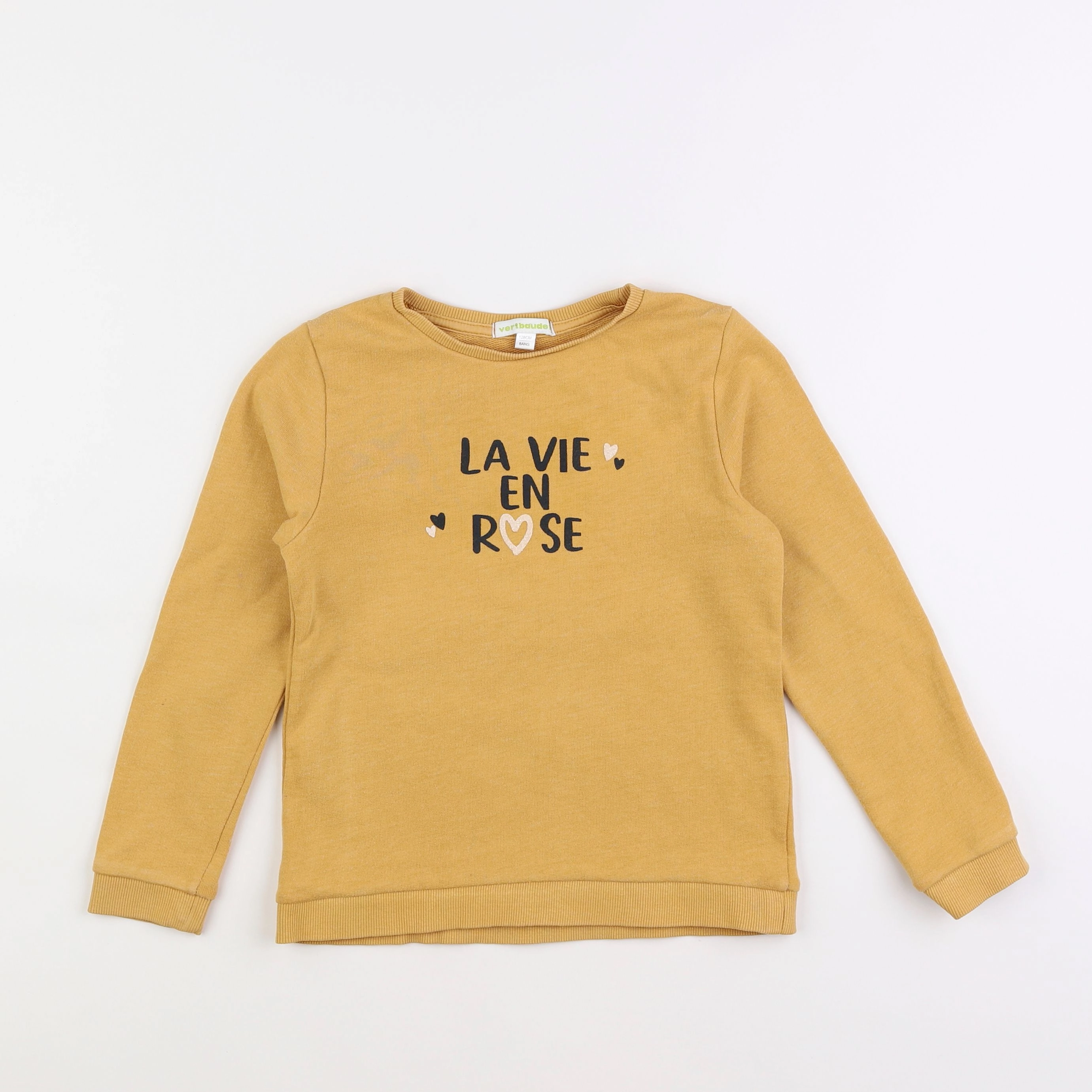 Vertbaudet - sweat jaune - 8 ans