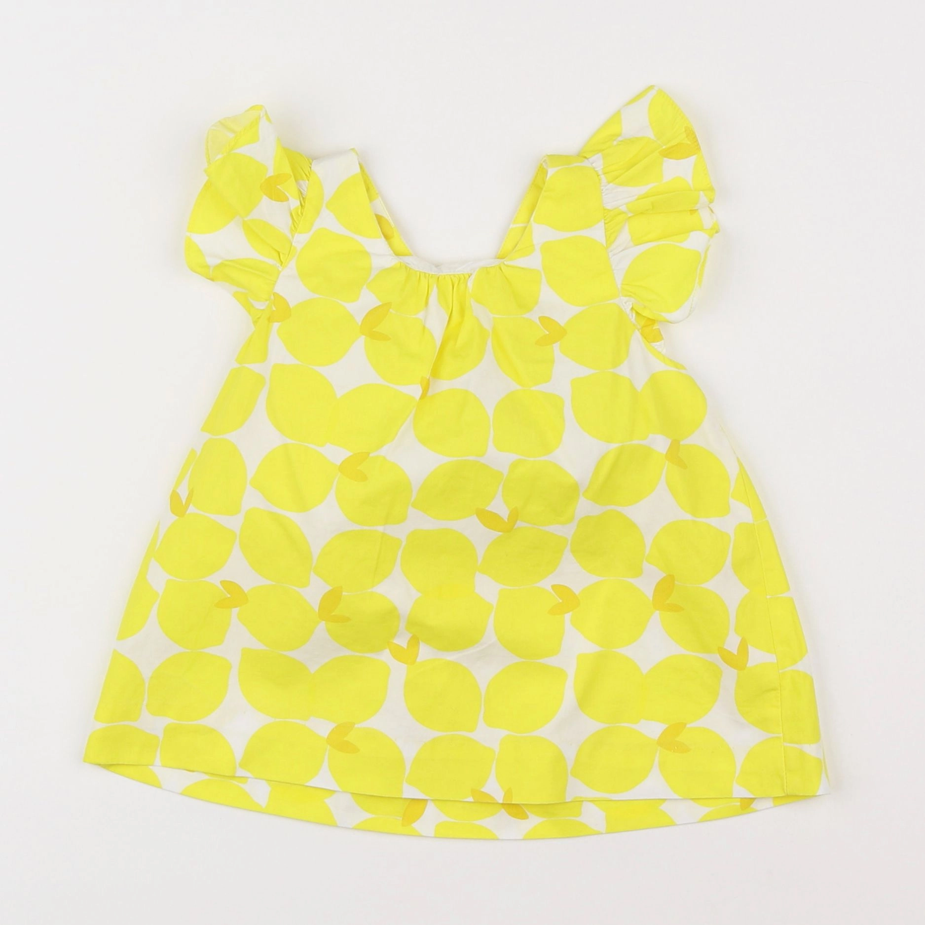 Jacadi - blouse jaune, blanc - 3 ans