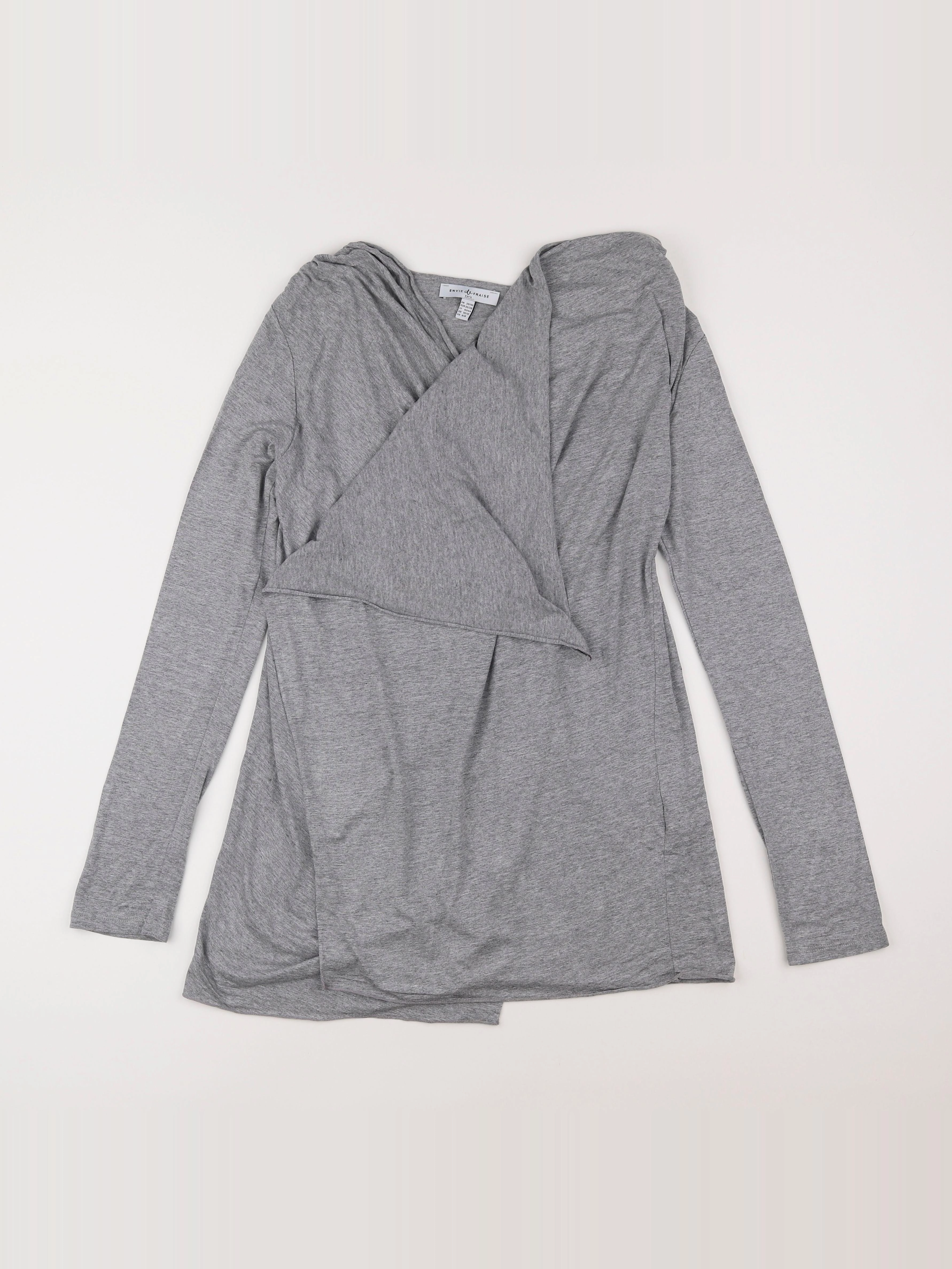 Envie de fraise - tee-shirt grossesse, allaitement gris - 38 à 40
