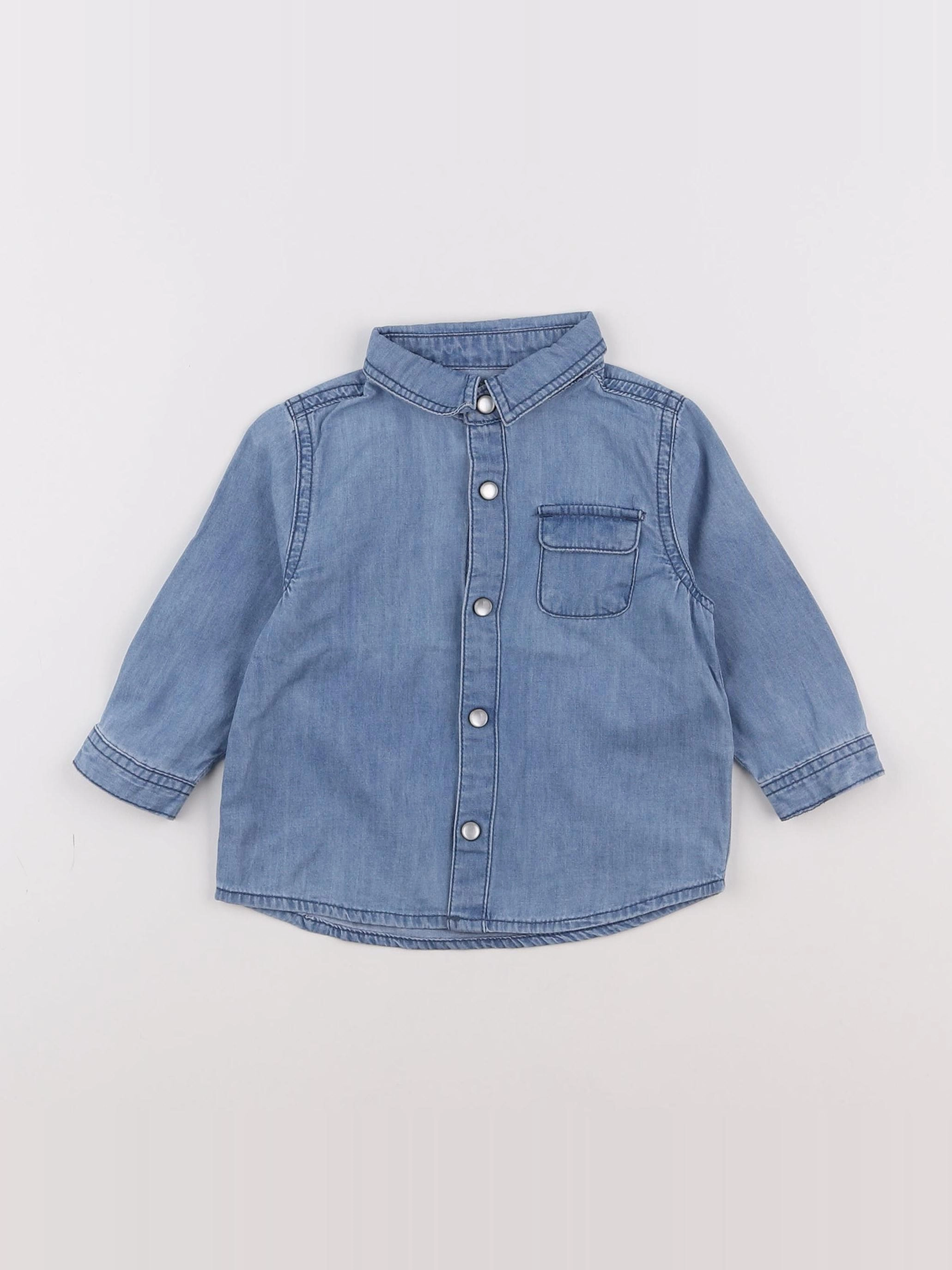 Vertbaudet - chemise bleu - 9 mois