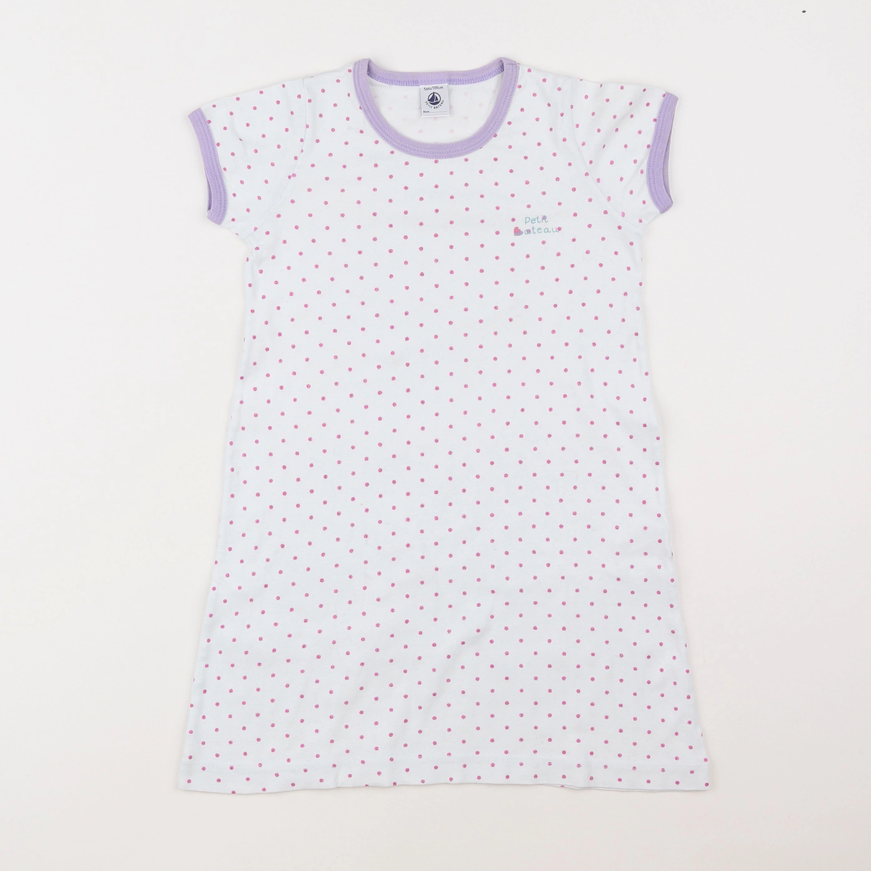 Petit Bateau - chemise de nuit coton blanc - 5 ans