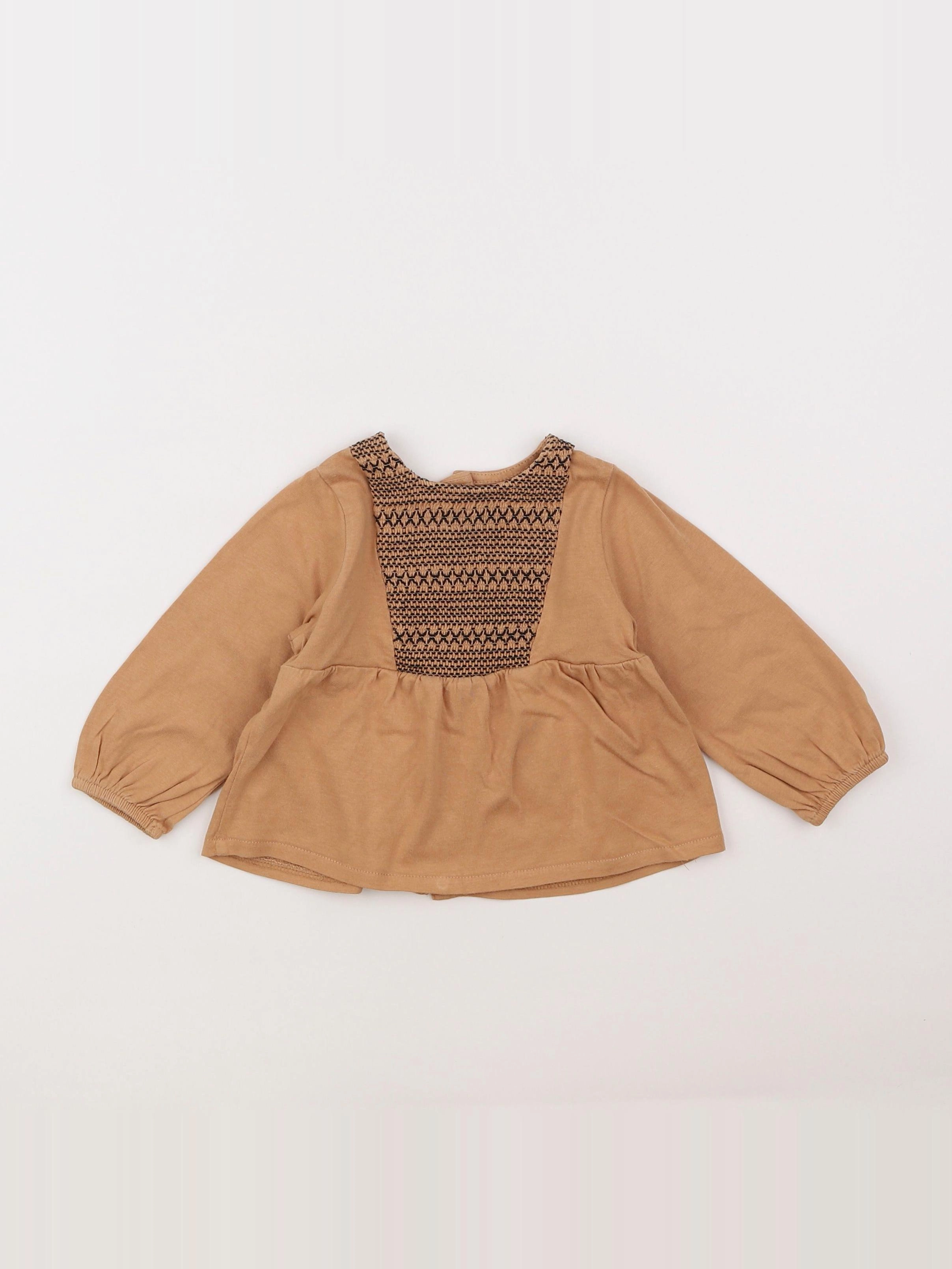 Vertbaudet - tee-shirt marron - 9 mois