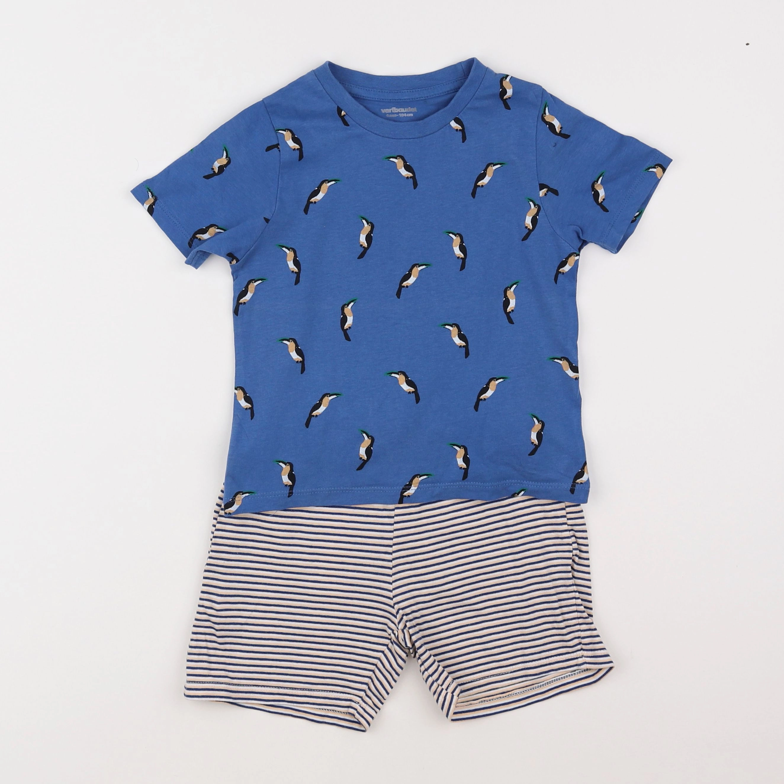 Vertbaudet - pyjama coton bleu - 4 ans