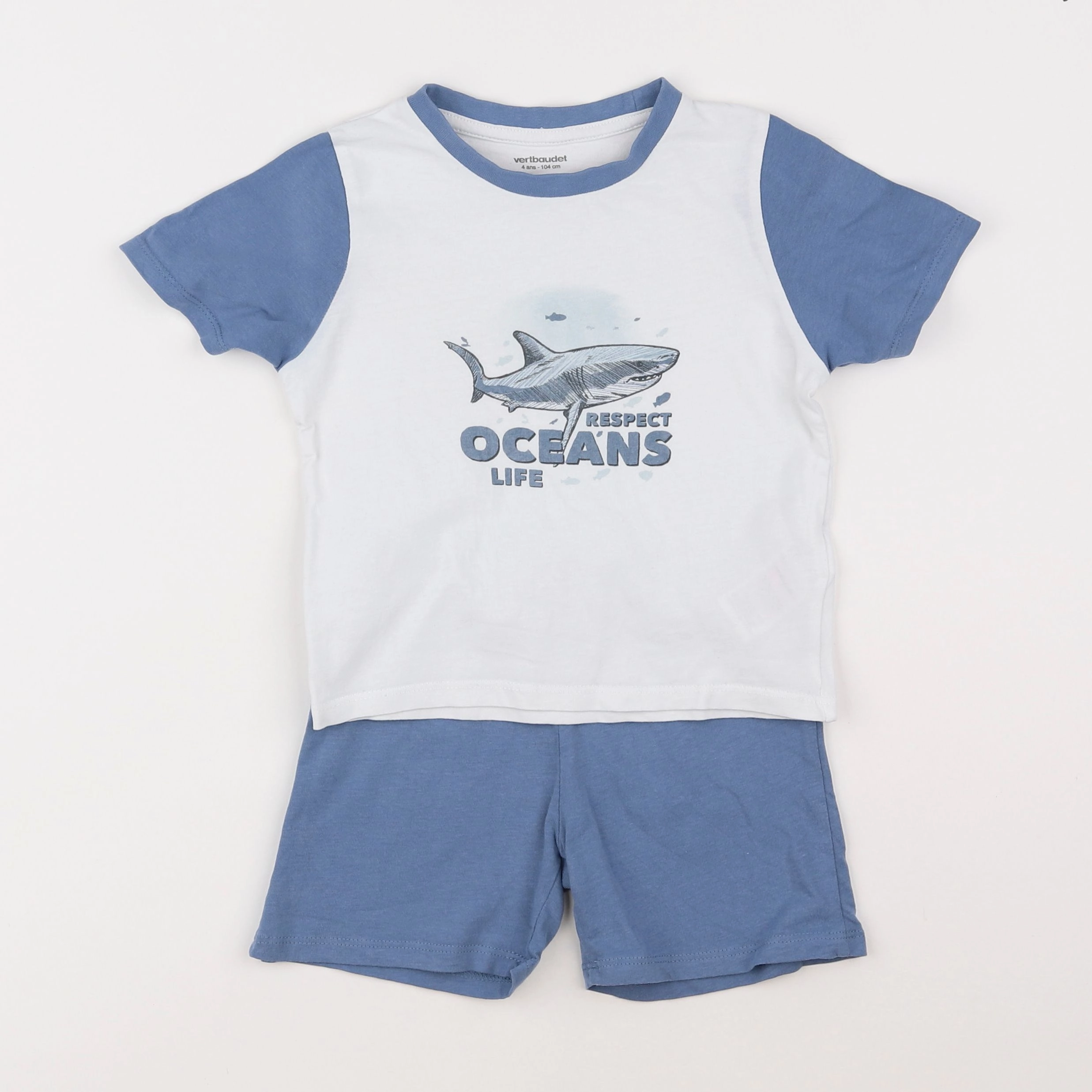 Vertbaudet - pyjama coton bleu - 4 ans