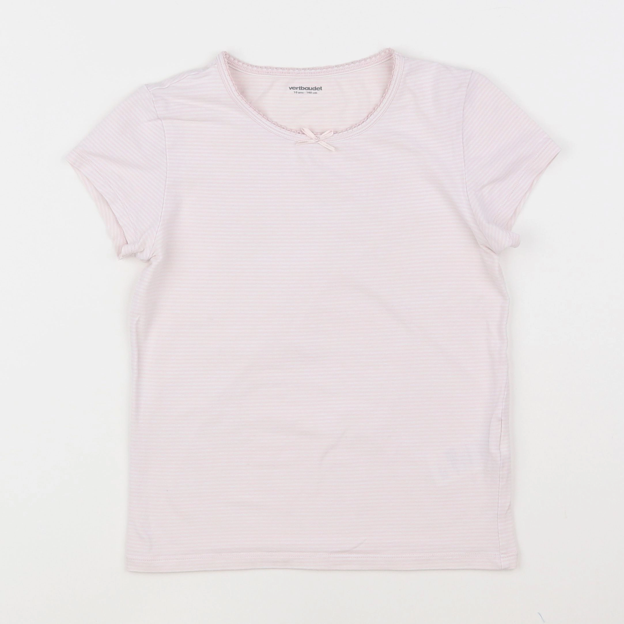 Vertbaudet - maillot de corps blanc, rose - 10 ans