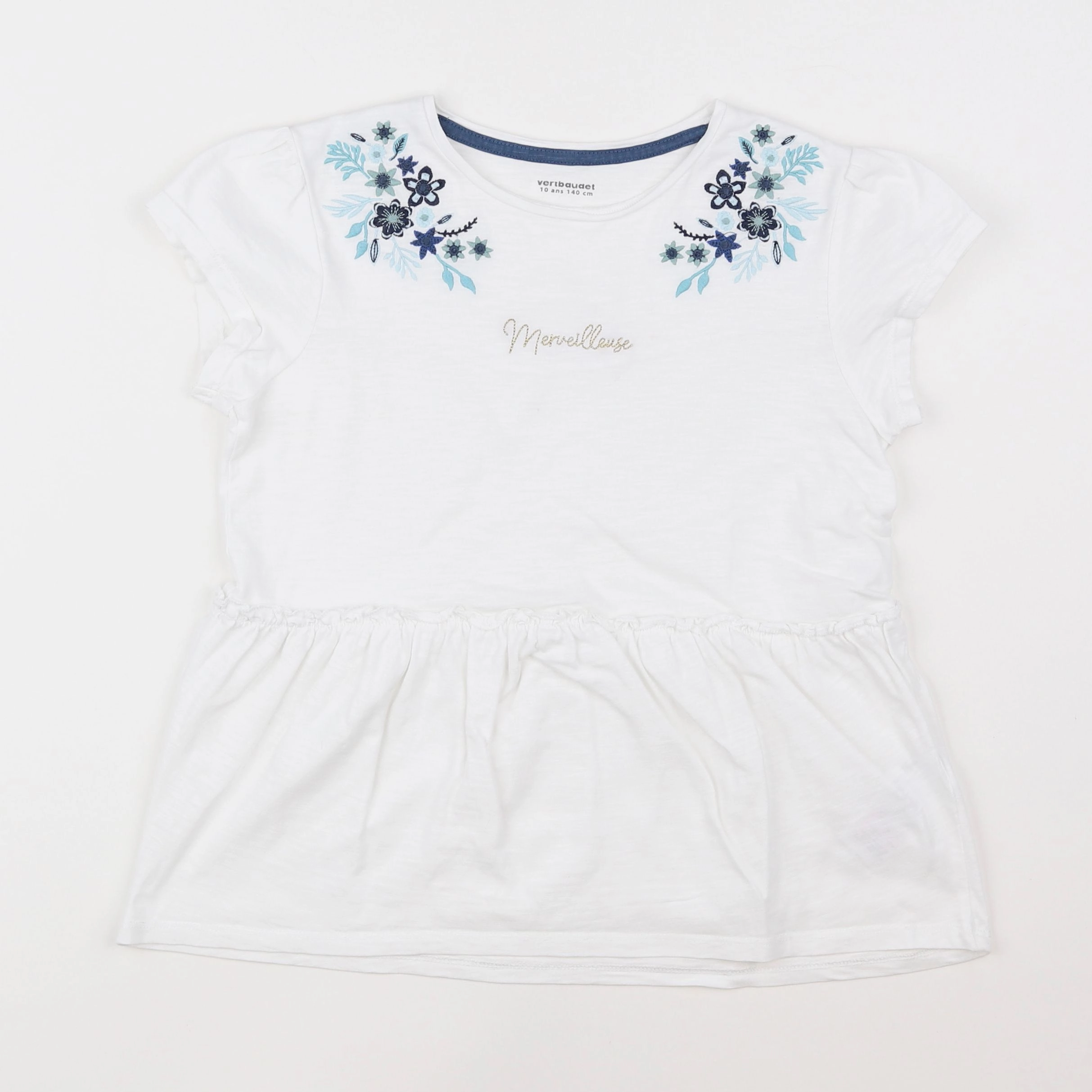 Vertbaudet - tee-shirt blanc - 9 ans