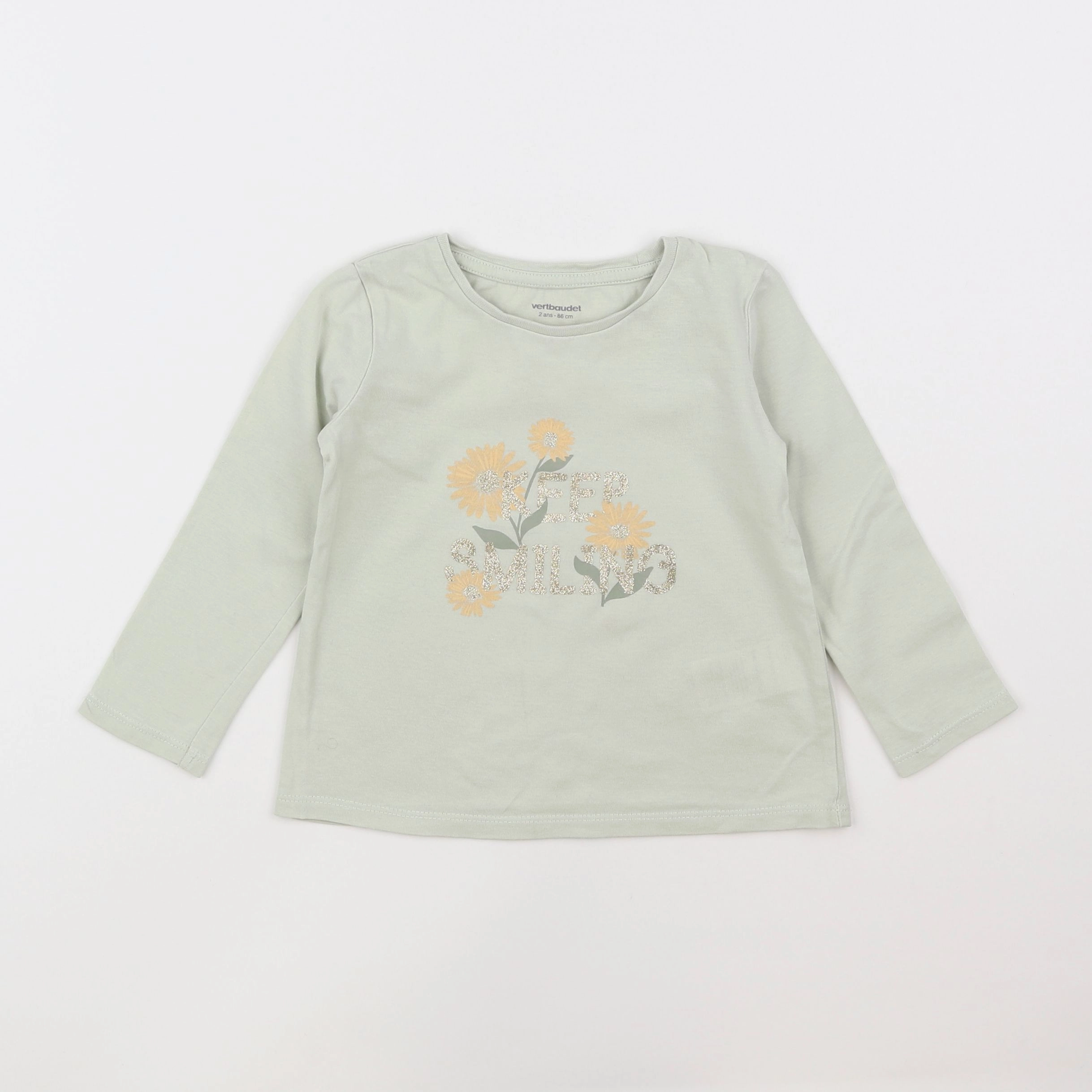 Vertbaudet - tee-shirt vert - 2 ans