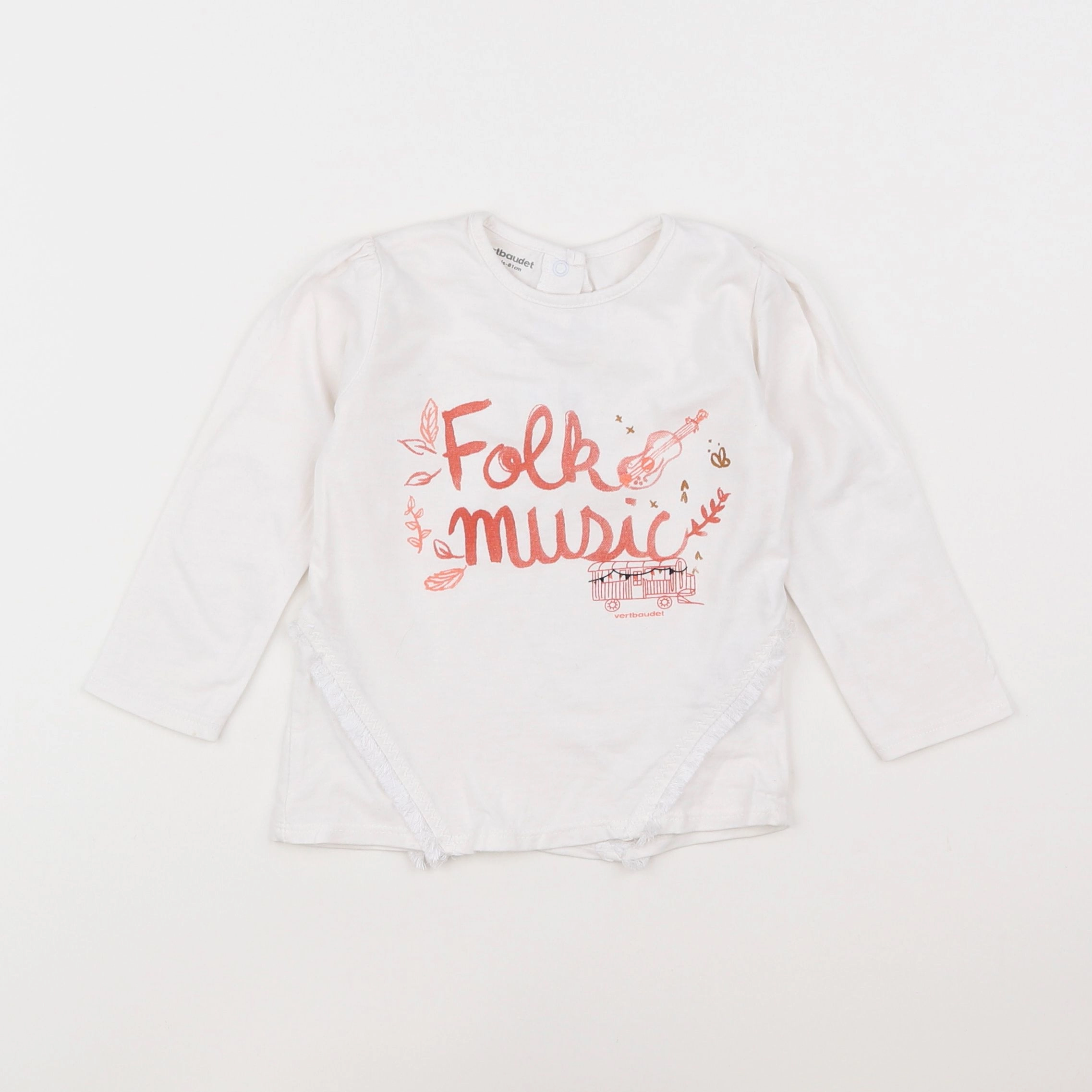 Vertbaudet - tee-shirt blanc - 18 mois