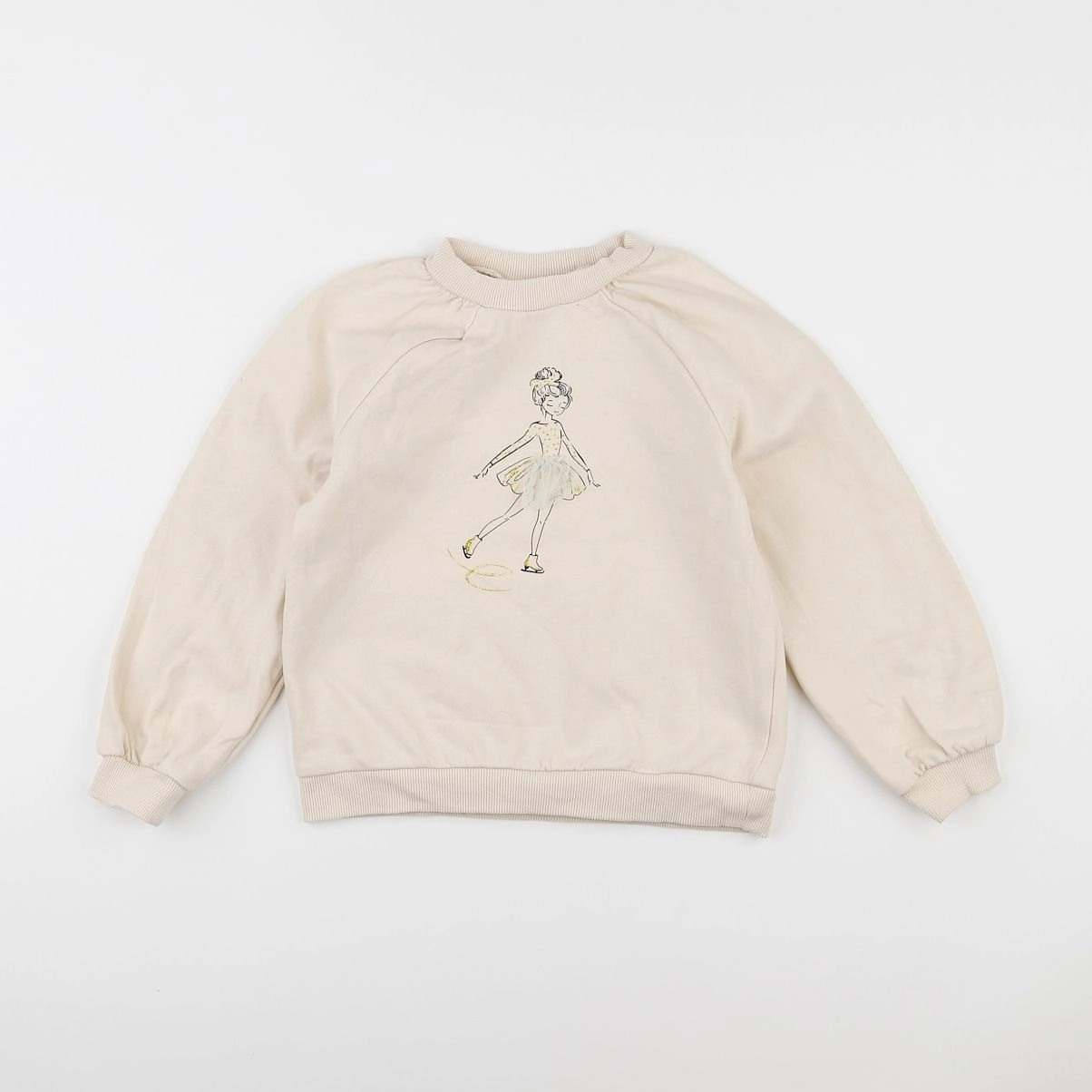 Vertbaudet - sweat beige - 8 ans