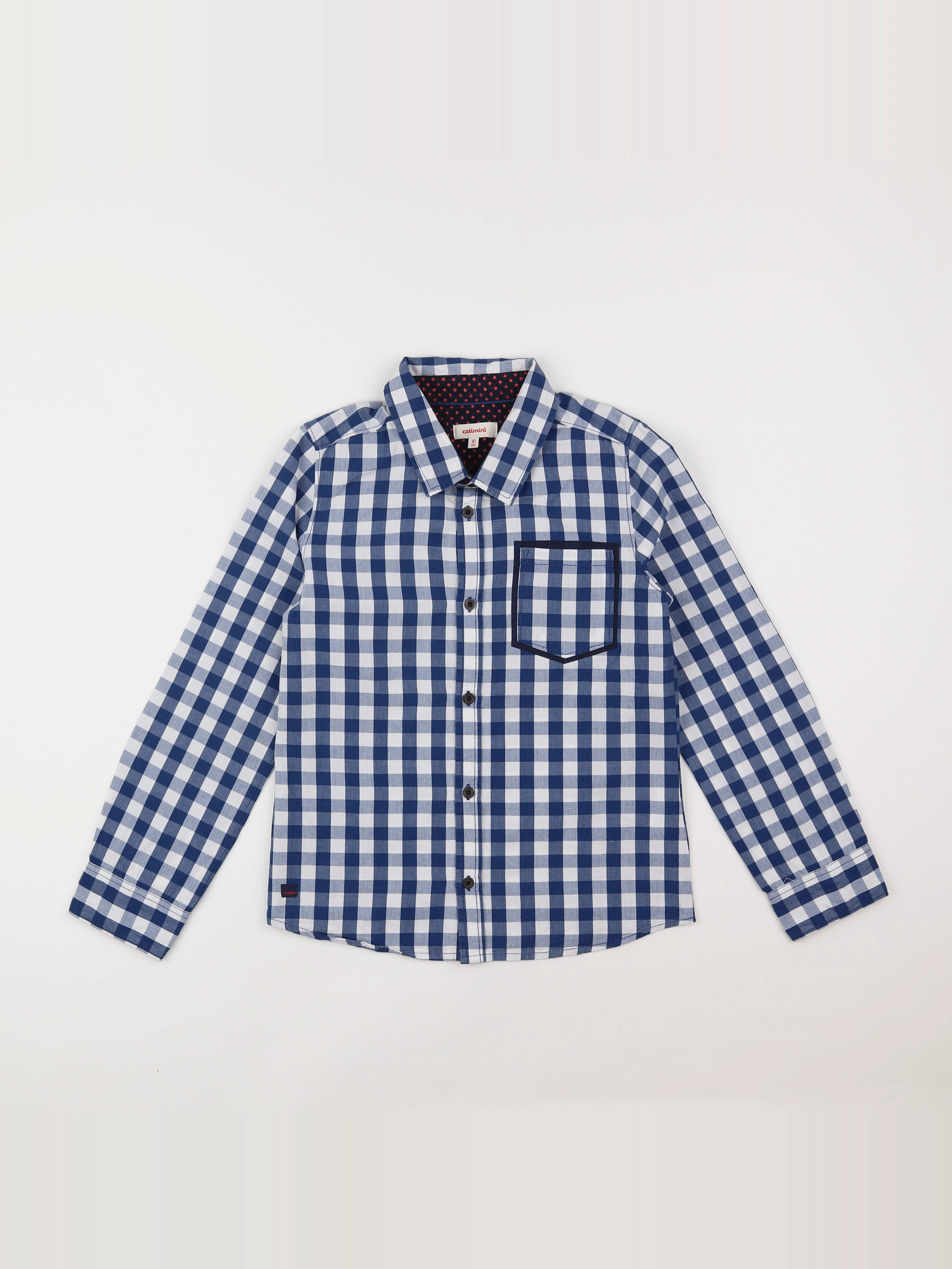 Catimini - chemise bleu, blanc - 10 ans