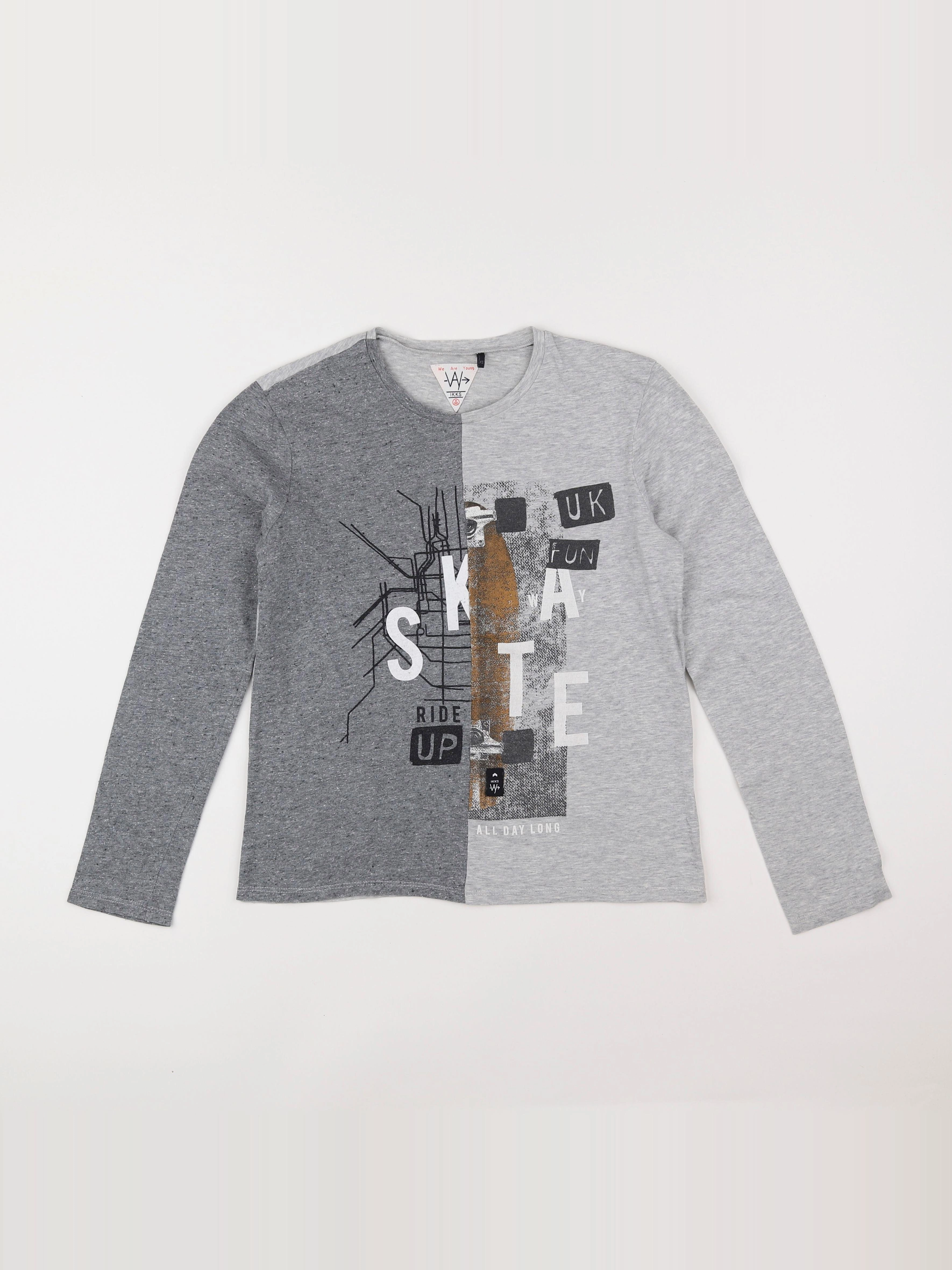 IKKS - tee-shirt gris - 12 ans