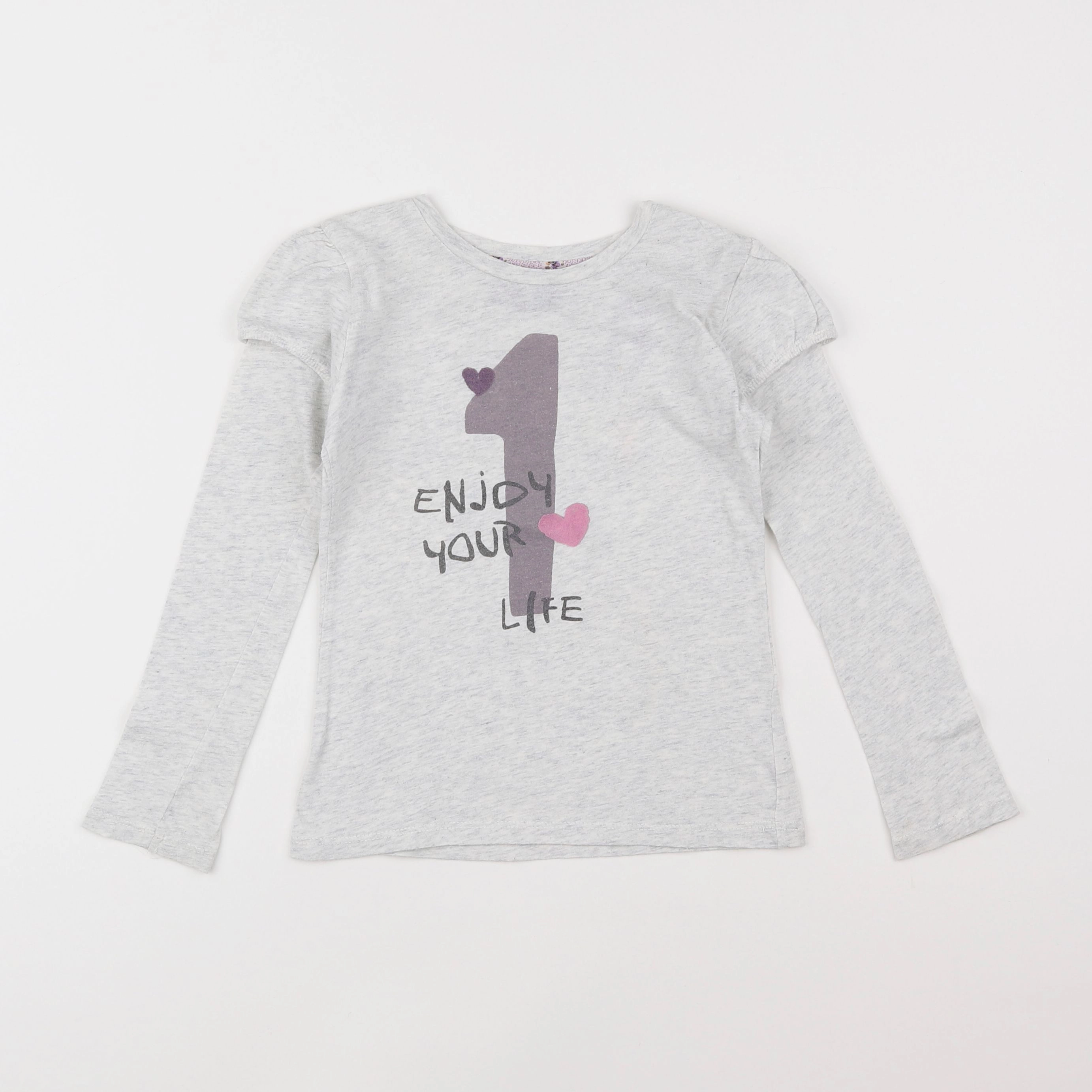 IKKS - tee-shirt gris, rose - 5 ans