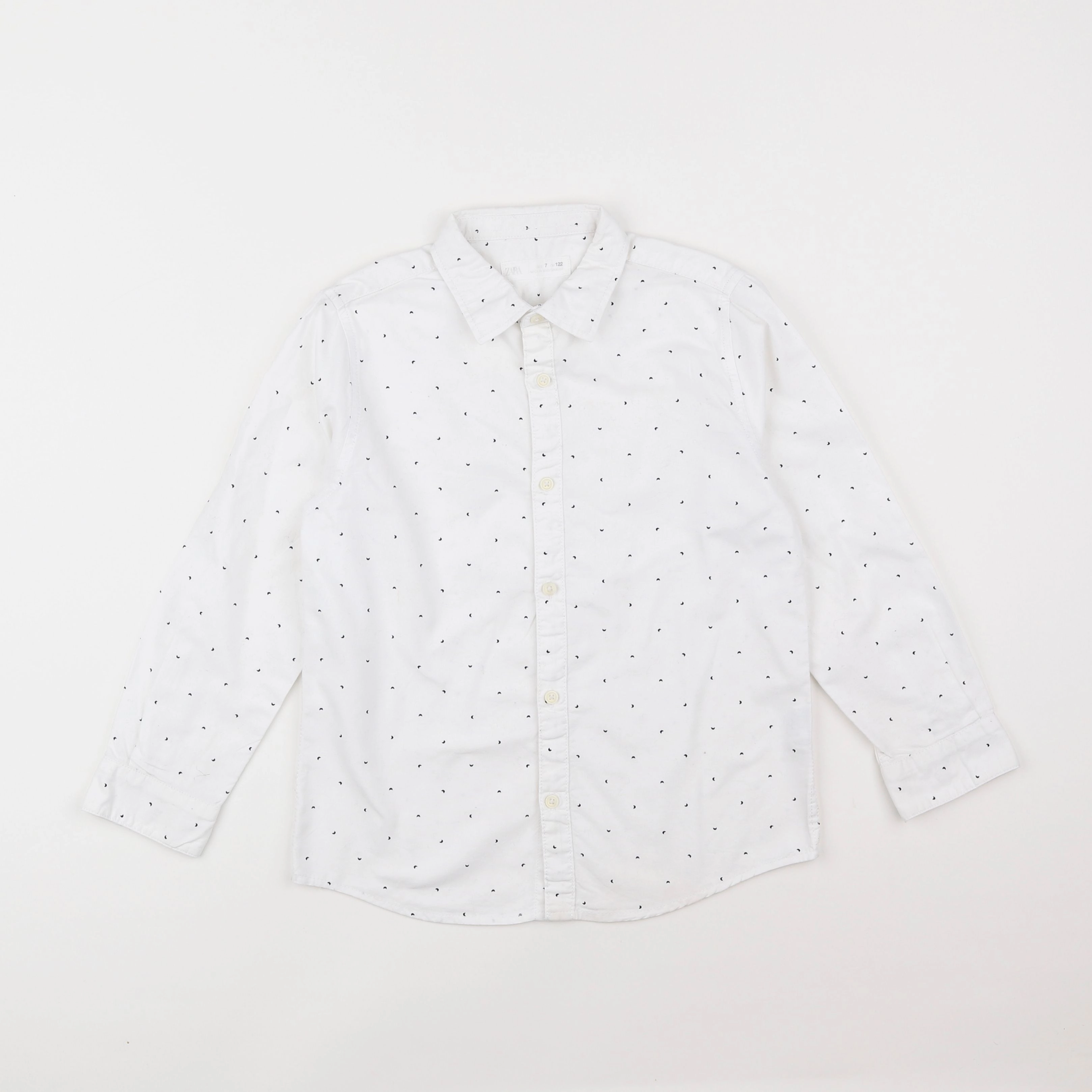 Zara - chemise blanc, bleu - 7 ans