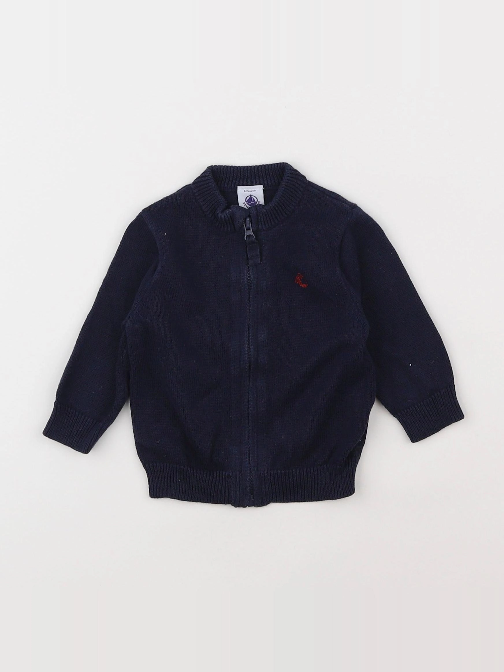 Petit Bateau - gilet bleu - 6 mois