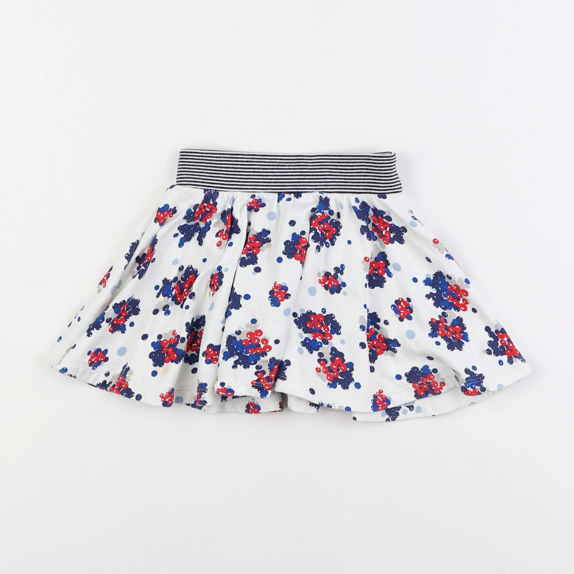 Petit Bateau - jupe bleu, blanc - 4 ans