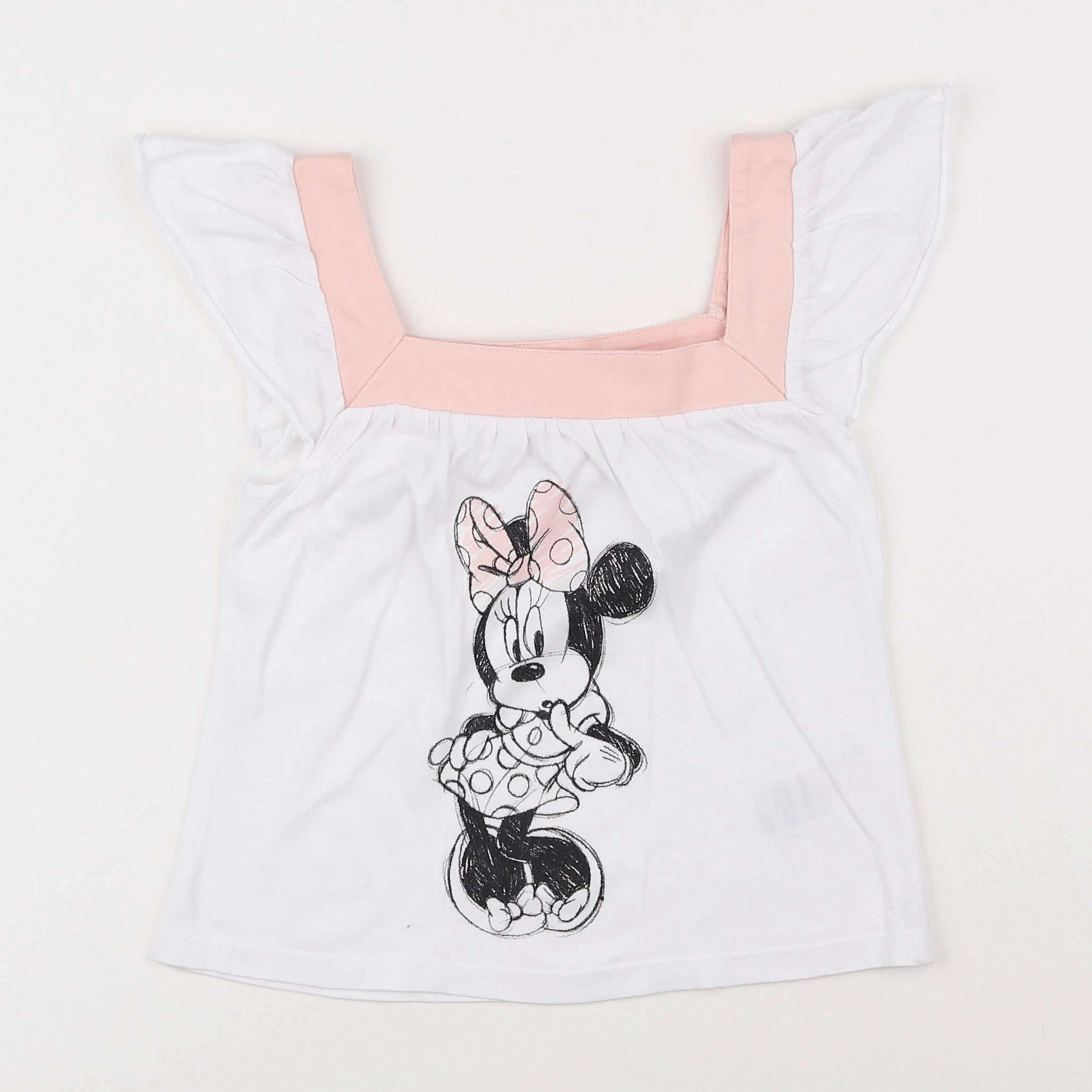 Vertbaudet - tee-shirt blanc, rose - 5 ans