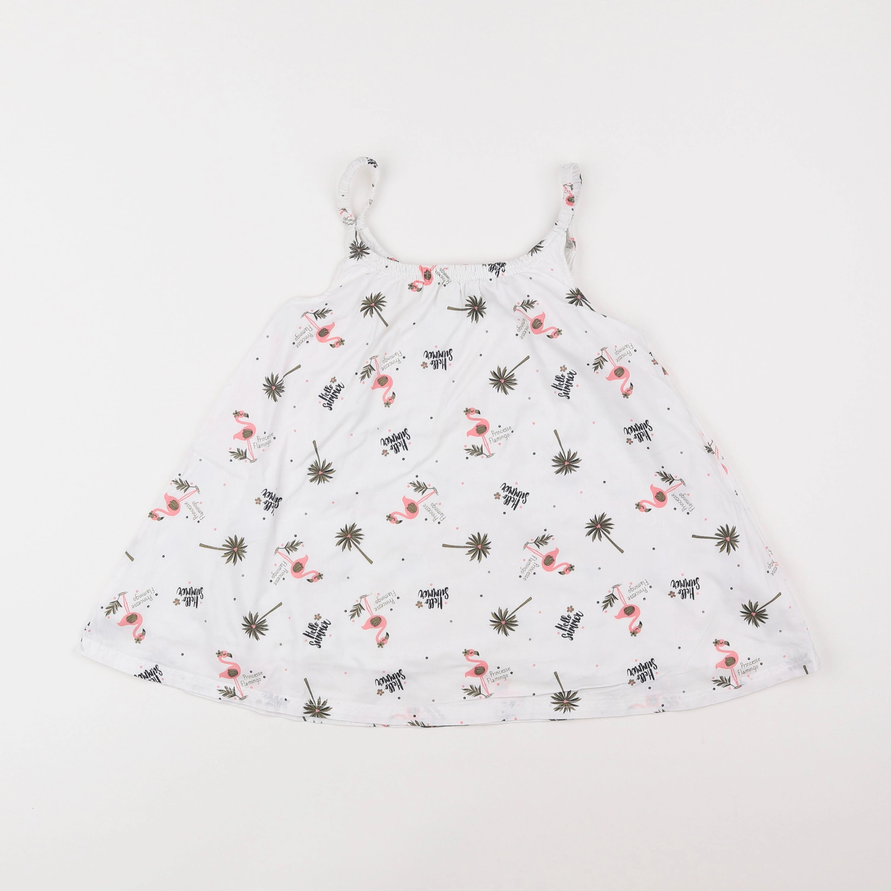 Vertbaudet - robe blanc, rose - 3 ans