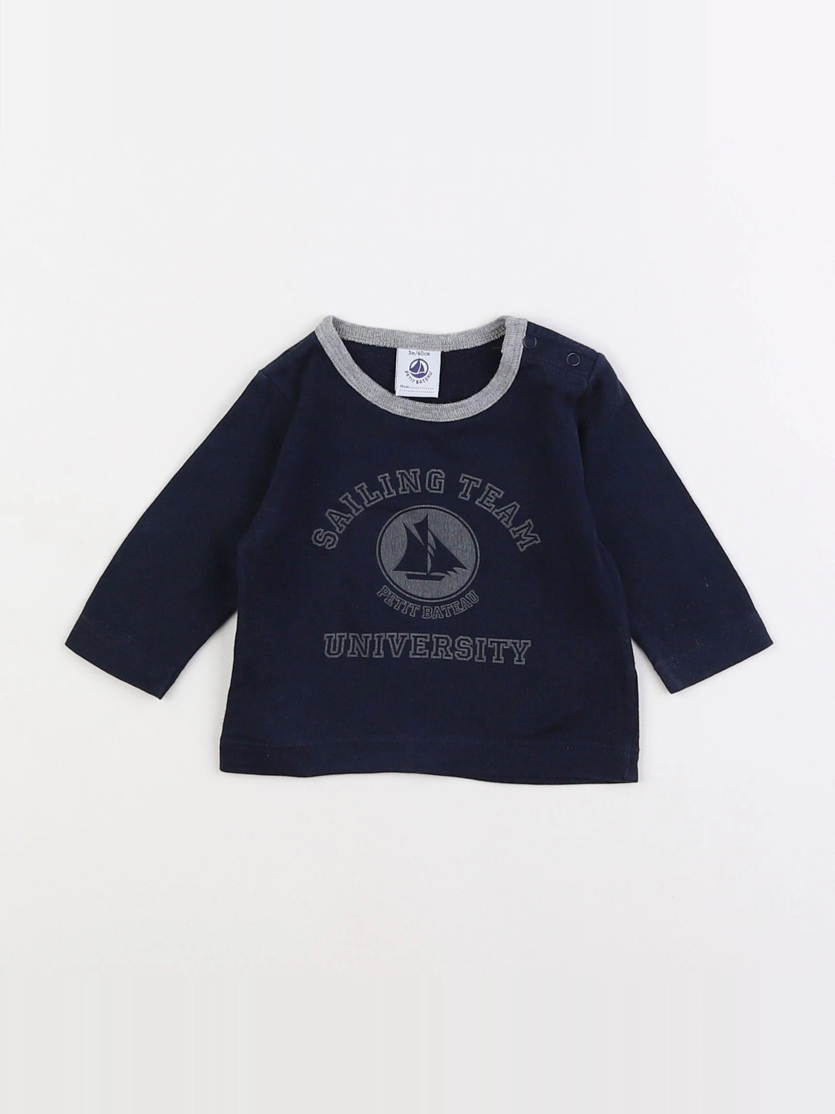 Petit Bateau - tee-shirt bleu - 3 mois